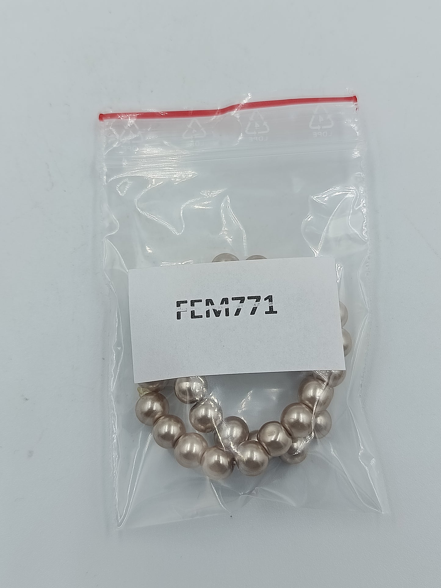 Perlenarmband Roséfarben Elastisch Elegant