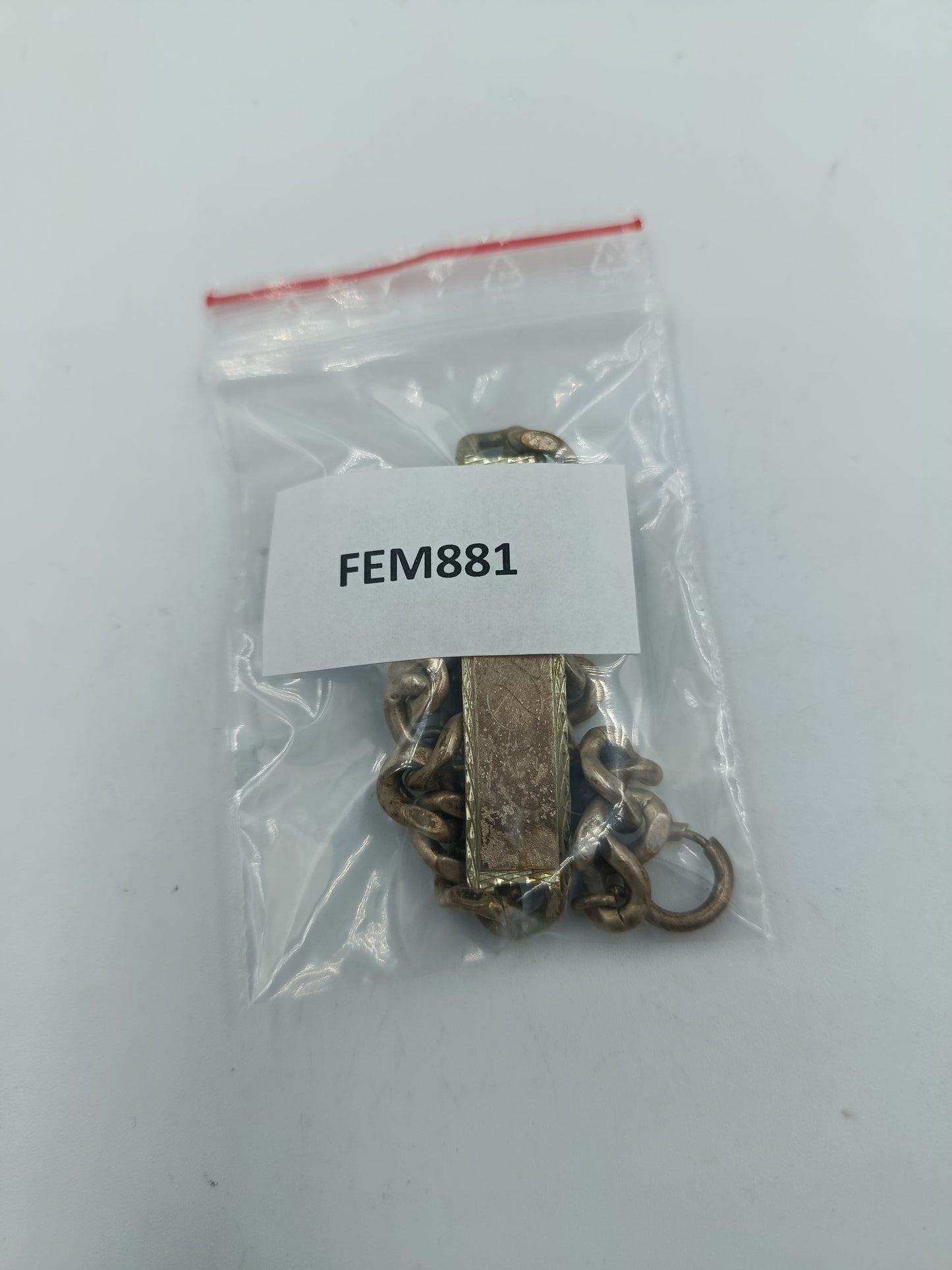 Alpacca Panzerarmband mit Gravurplatte Vintage Schmuck