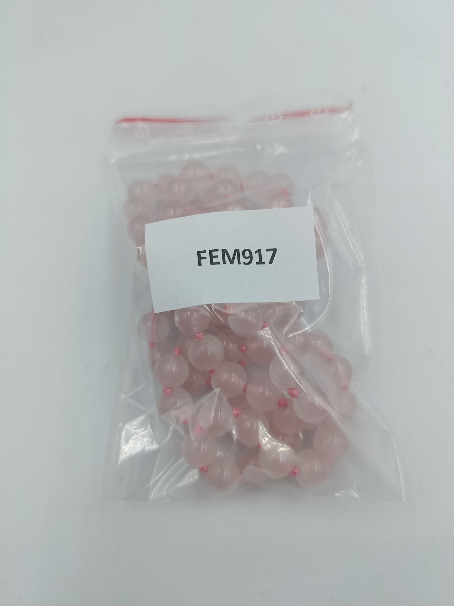 Rosenquarz Halskette Rundperlen Handgeknüpft Edelstein Schmuck