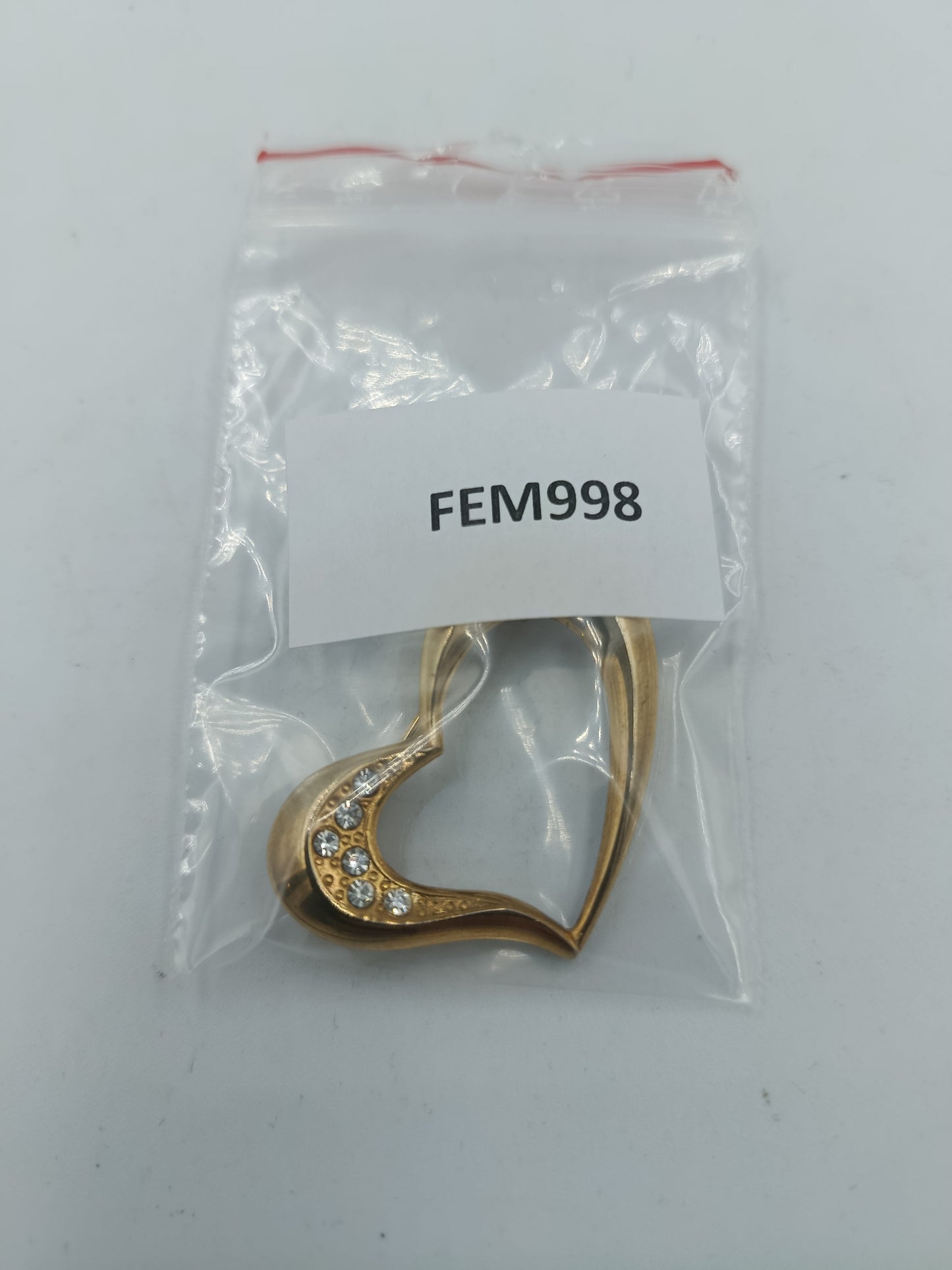 Herz Brosche vergoldet mit Strass elegant romantisch goldfarbener Schmuck