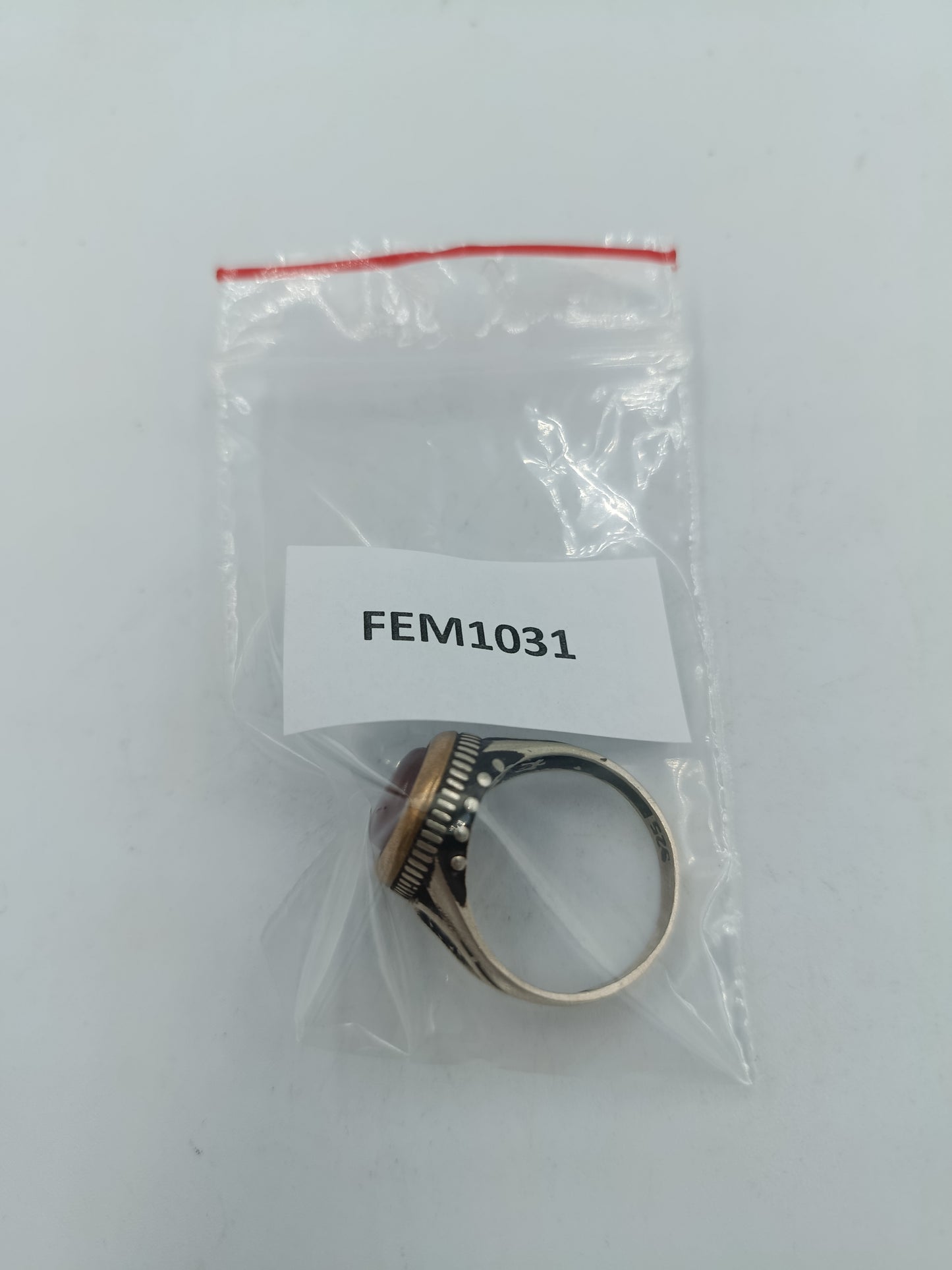 925 Silber Herrenring mit Braunen Stein Antik Design Gr63