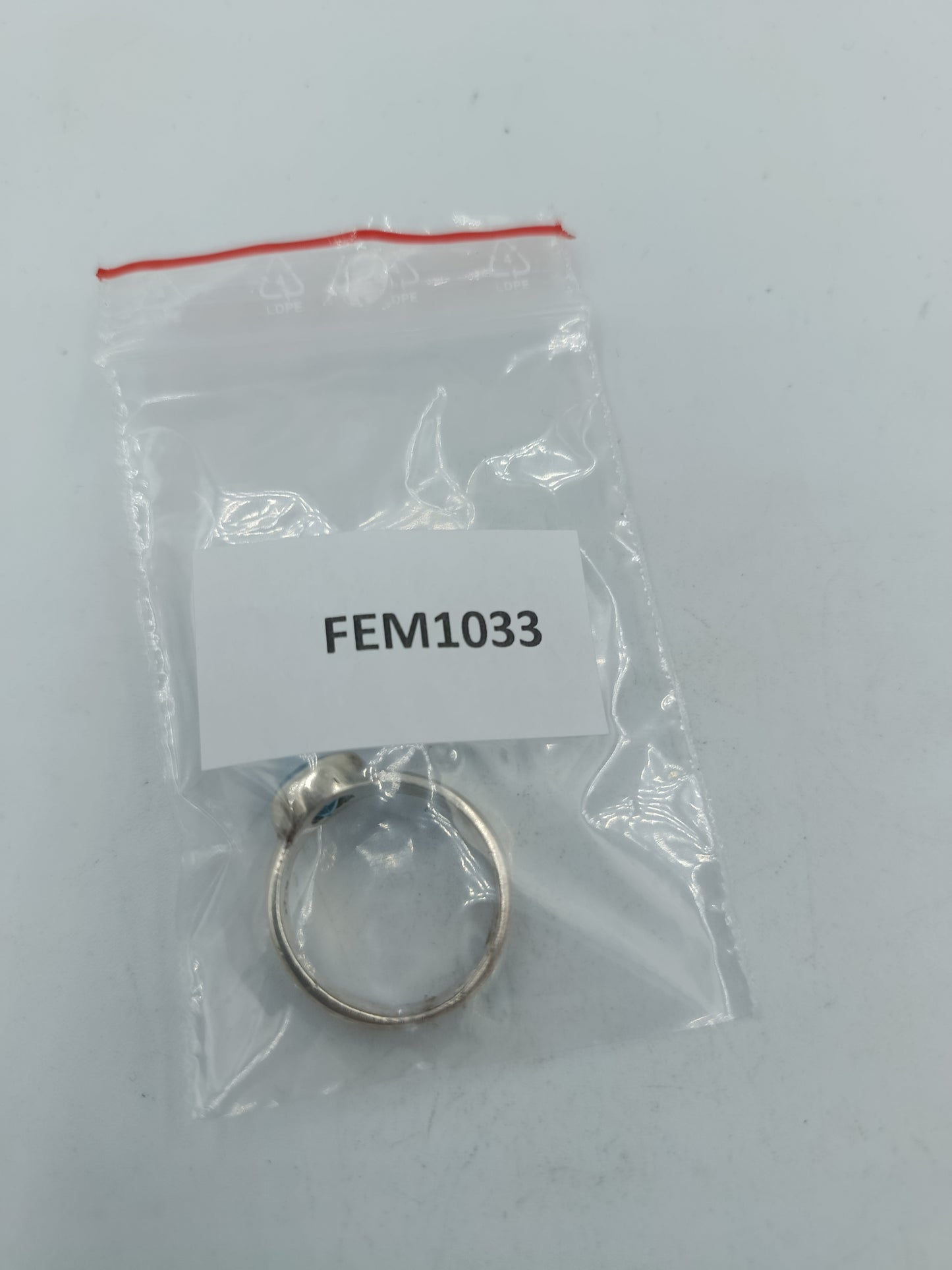 925 Silber Damenring mit Hellblauem Stein Gr57 Klassisches Design