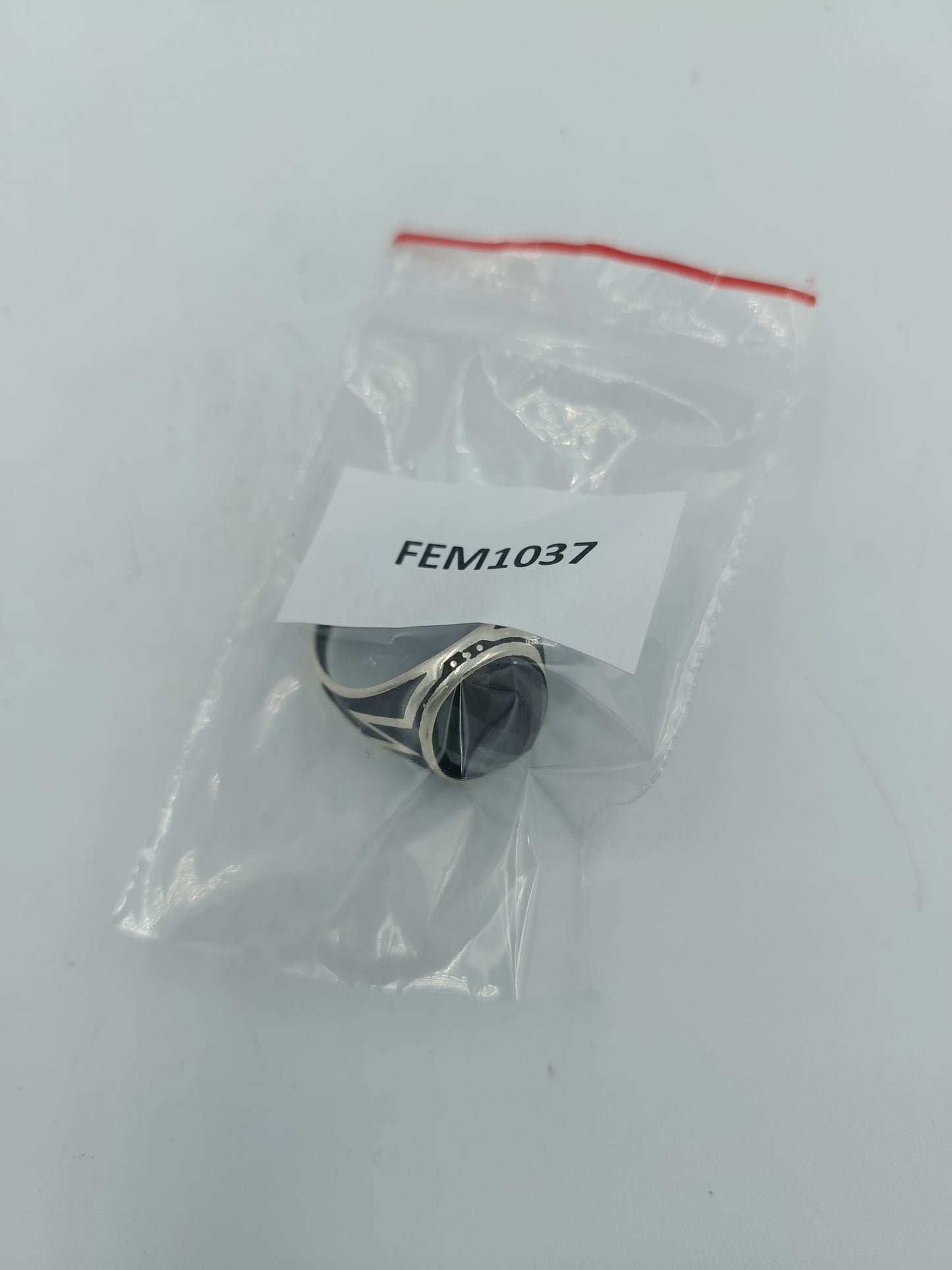 925 Silber Herrenring mit Schwarzem Facettierten Stein Gr65 Modern Elegant