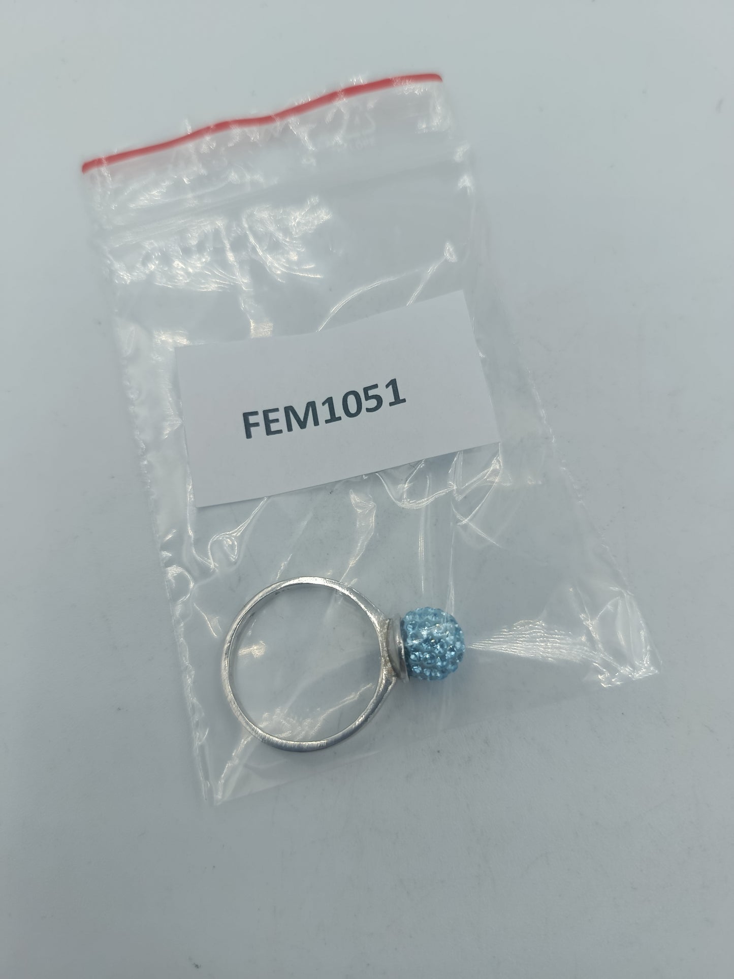 925 Silber Ring Blau Kristallkugel Funkelnd Modern Gr55