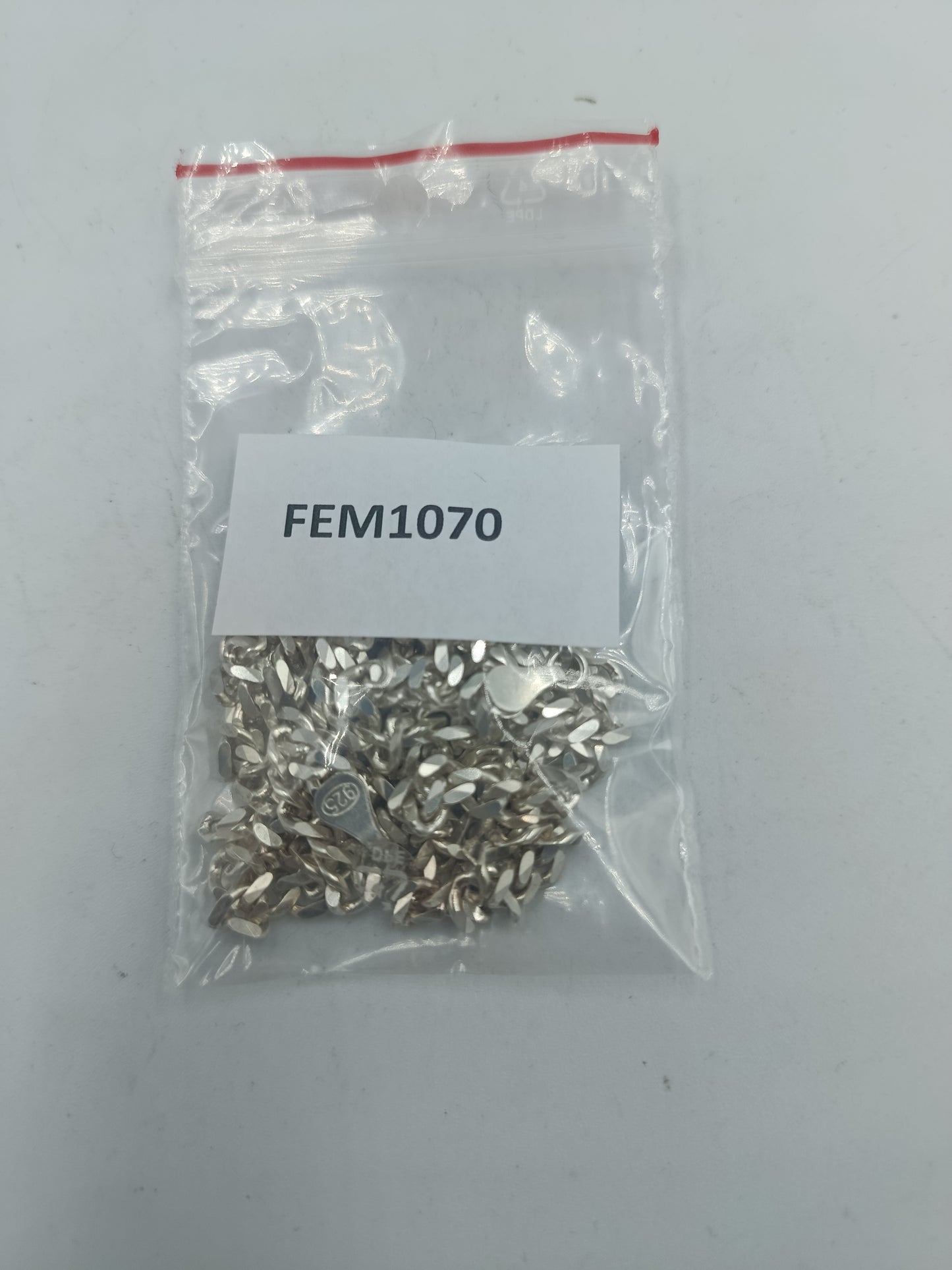 925 Silber Halskette im Flachpanzerdesign, 64 cm