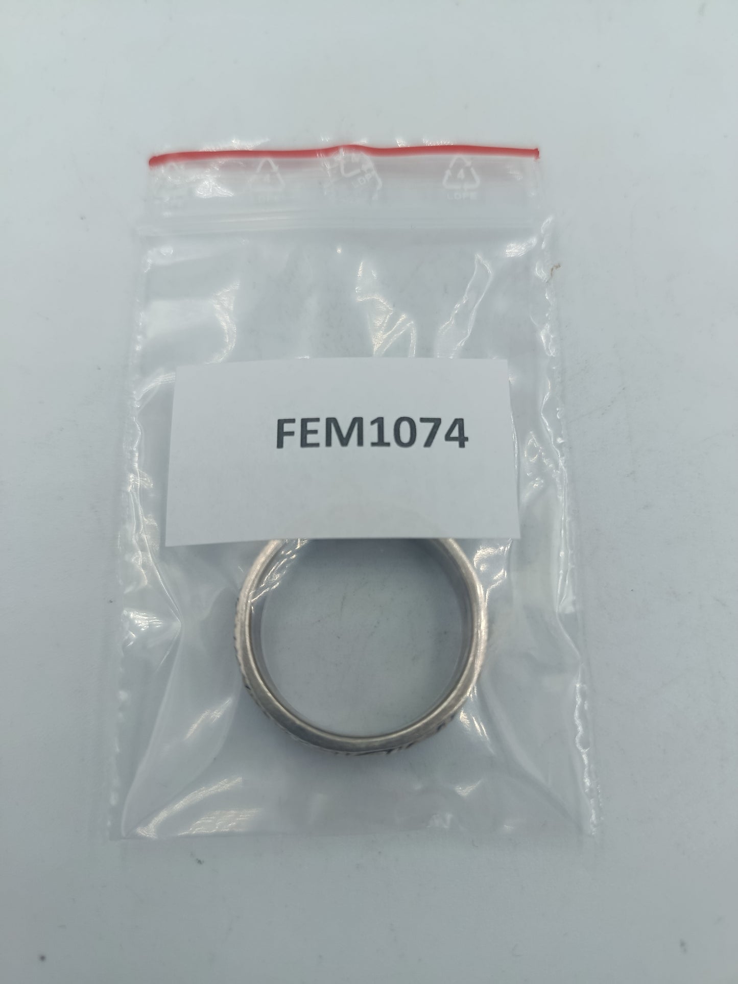 925 Silber Ring mit breitem Musterband Größe 65