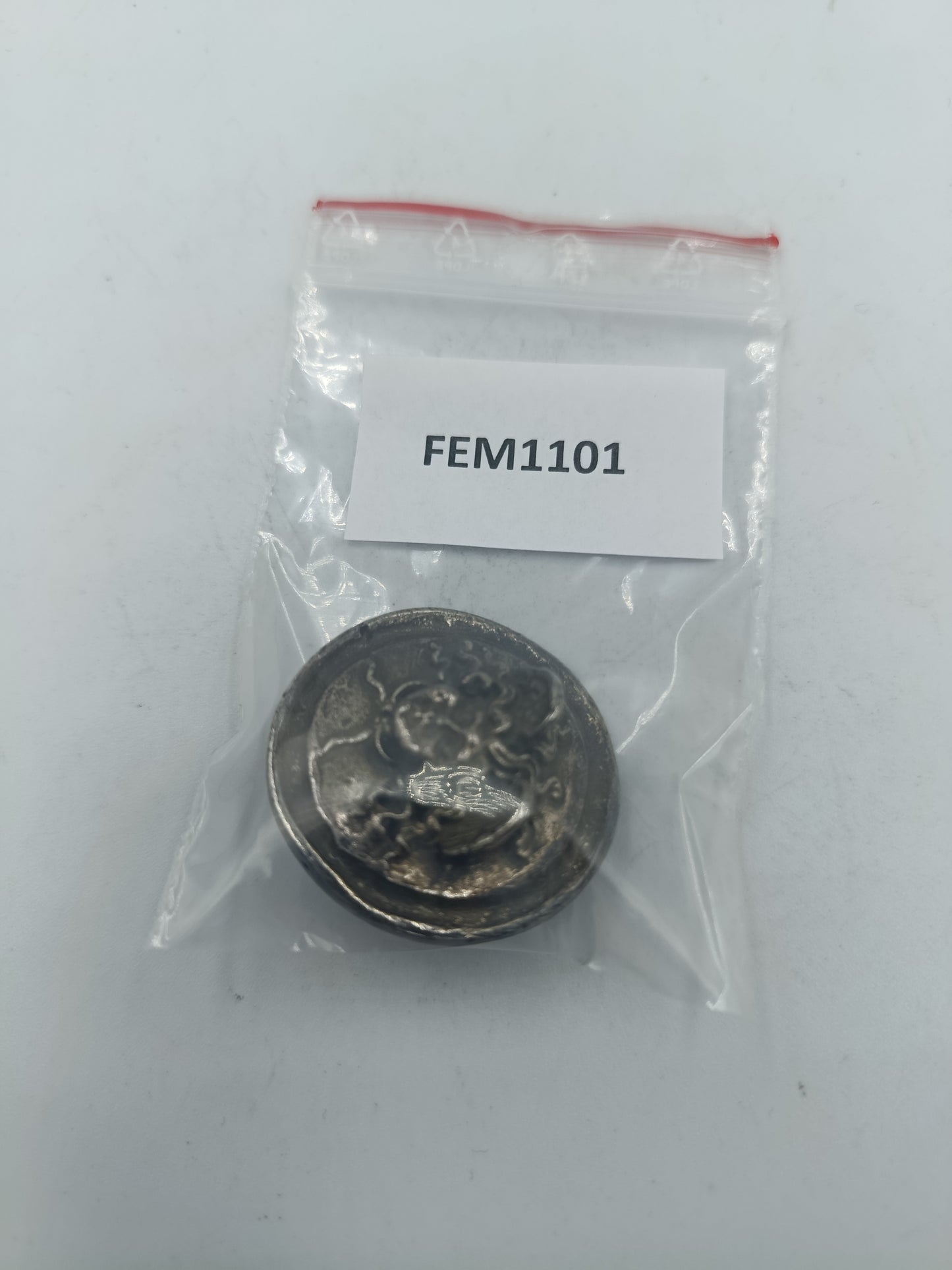 Antike Silber Brosche rund Engelmotiv