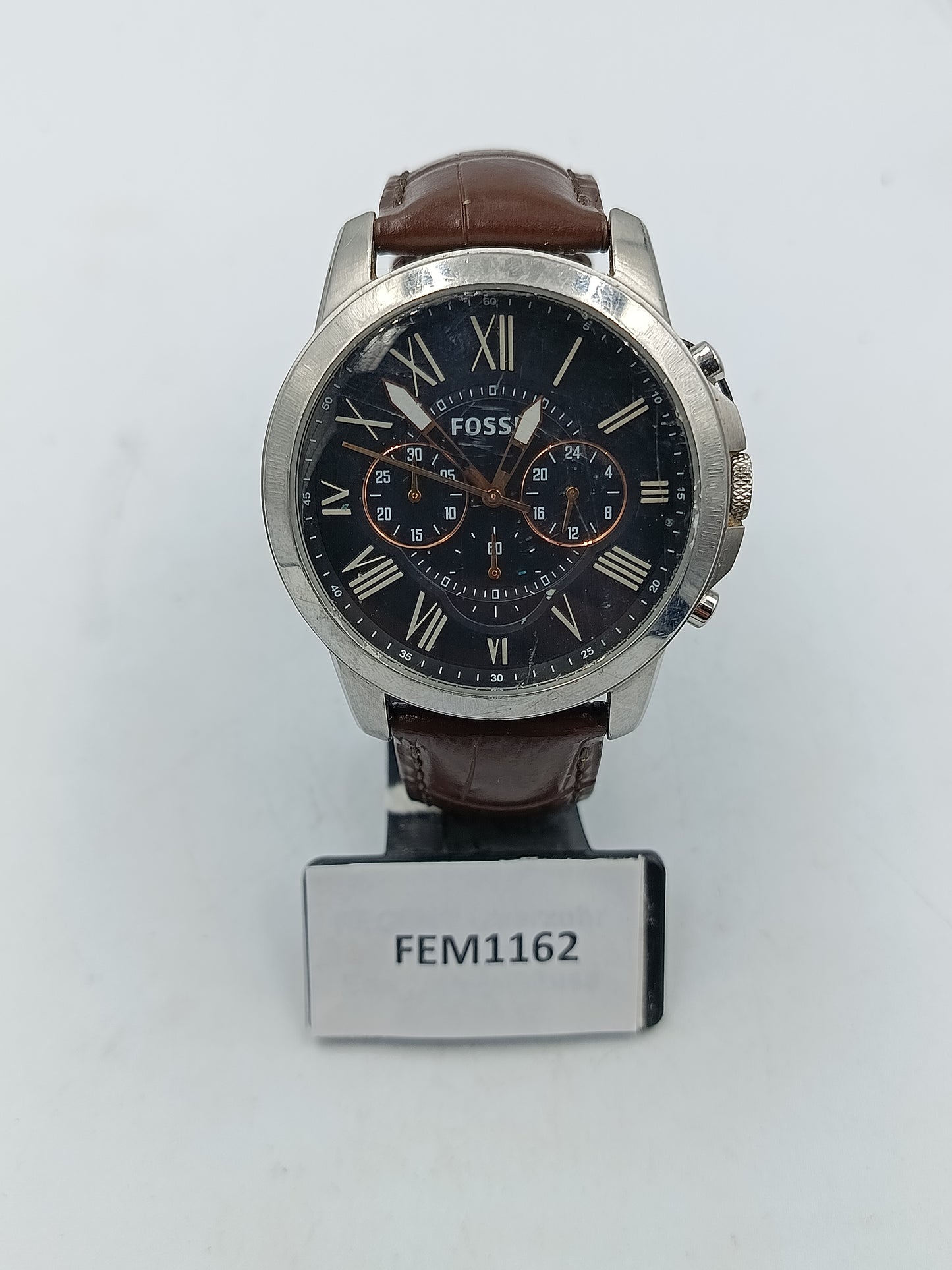 Fossil Herrenuhr klassisch elegant Chronograph Braun Schwarz