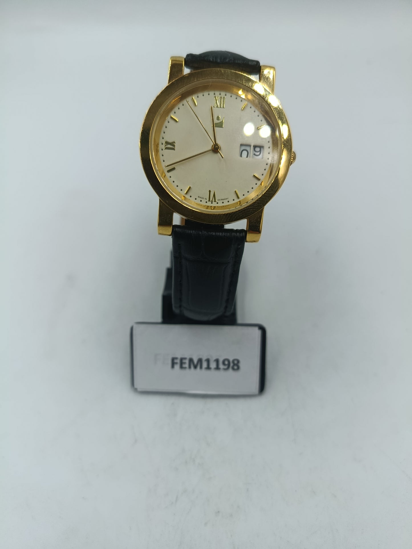 Klassische Boliwa Herren Quarzuhr goldenes Gehäuse