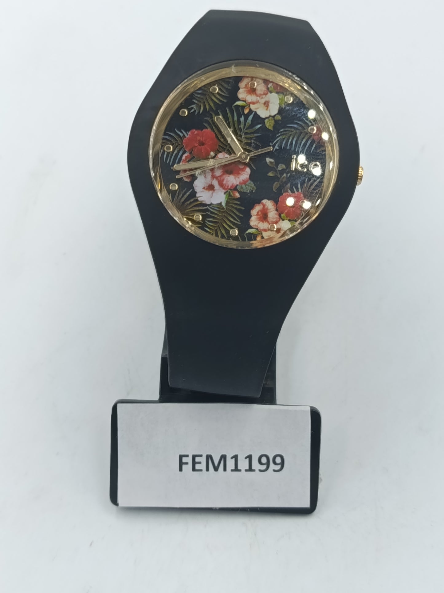 IceWatch Ice Flower Colonial schwarze Uhr Blumendesign