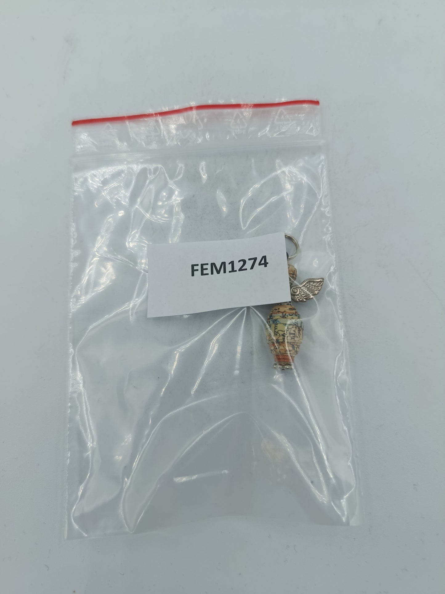 Schlüsselanhänger Schutzengel mit Flügeln und Kartenmotiv