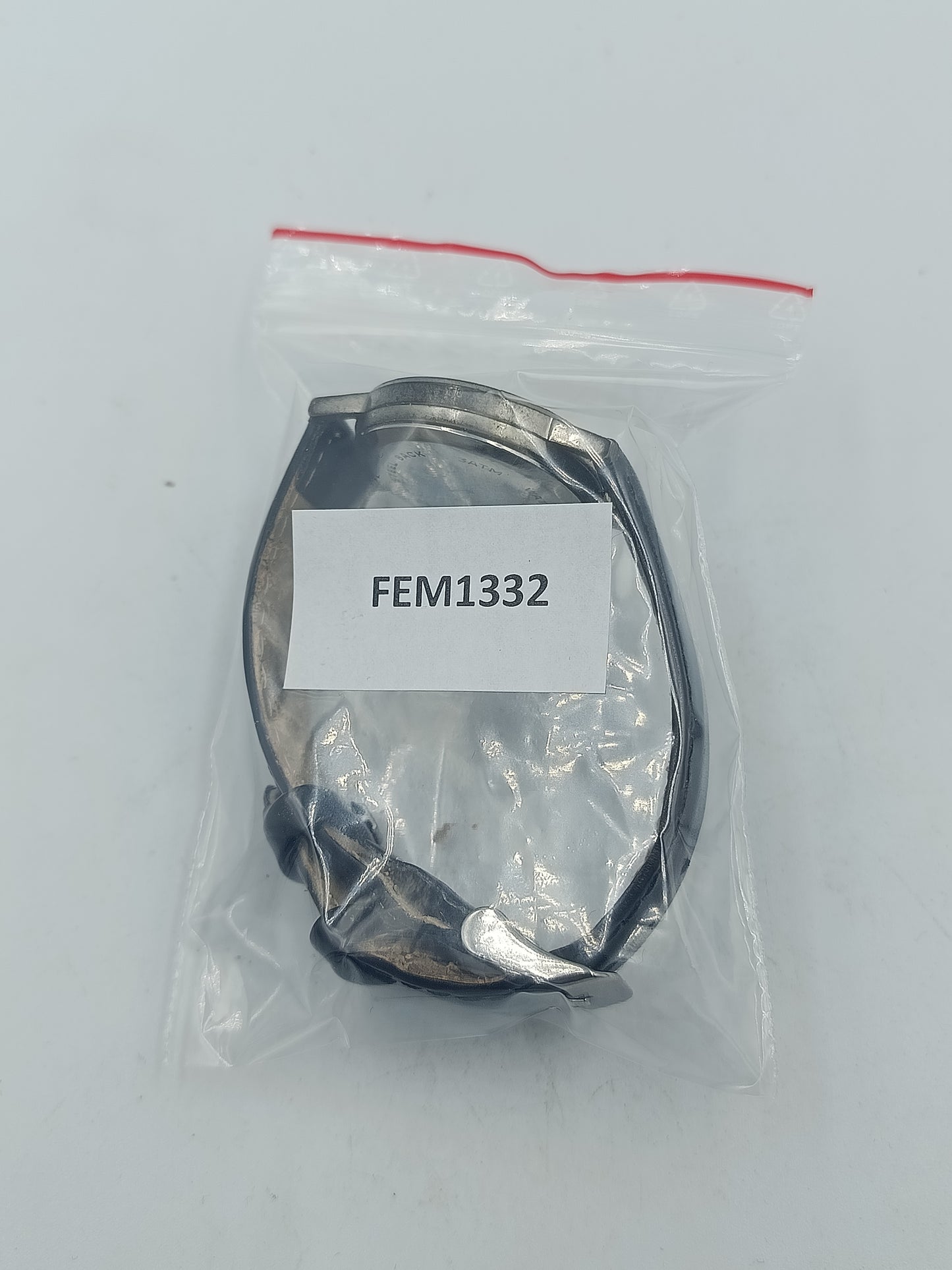 Analoge Armbanduhr mit Bergbau Motiv und schwarzem Lederarmband