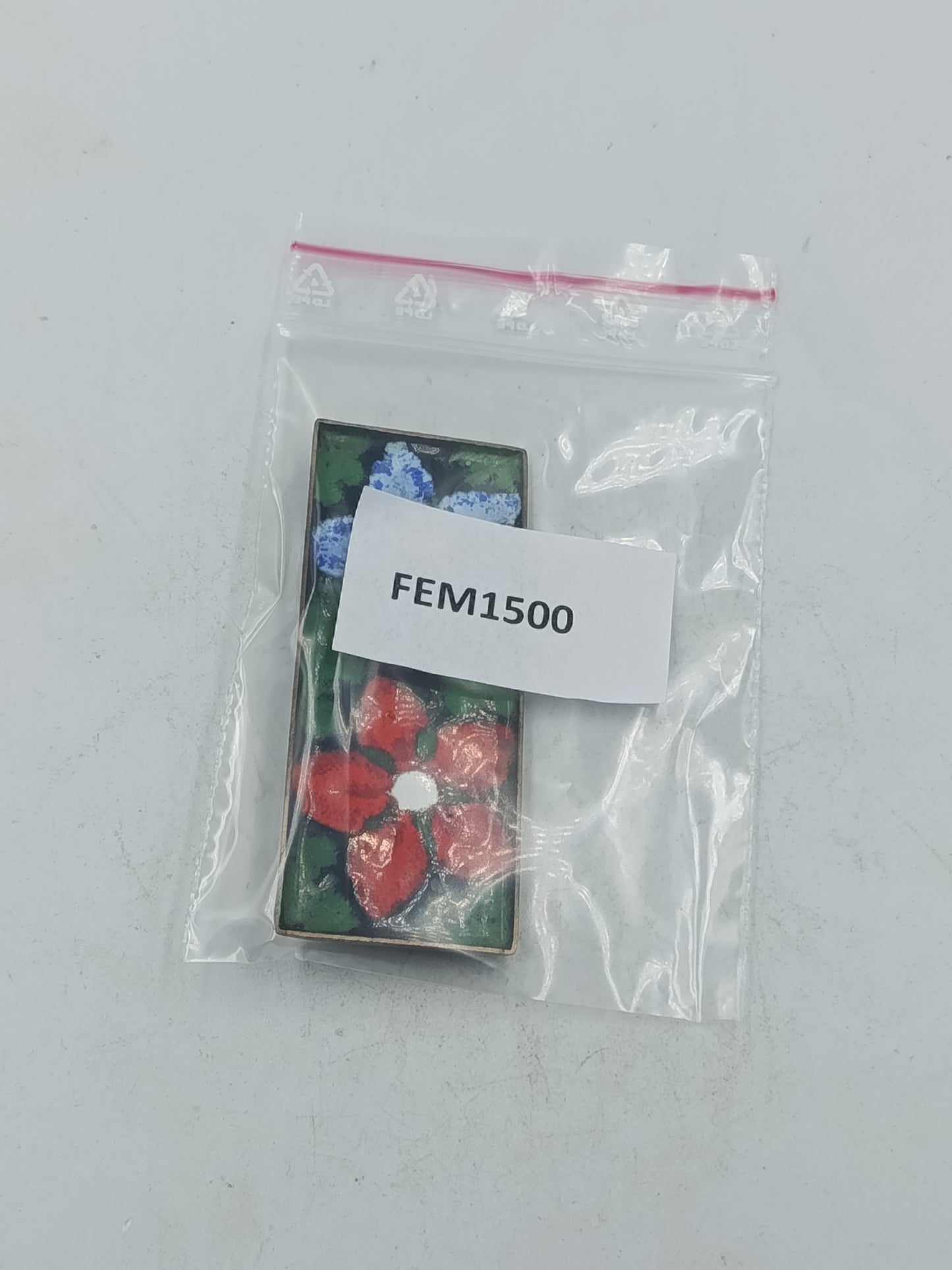 Emaille Blumen Brosche im Vintage Stil mit Handwerk aus Schweden