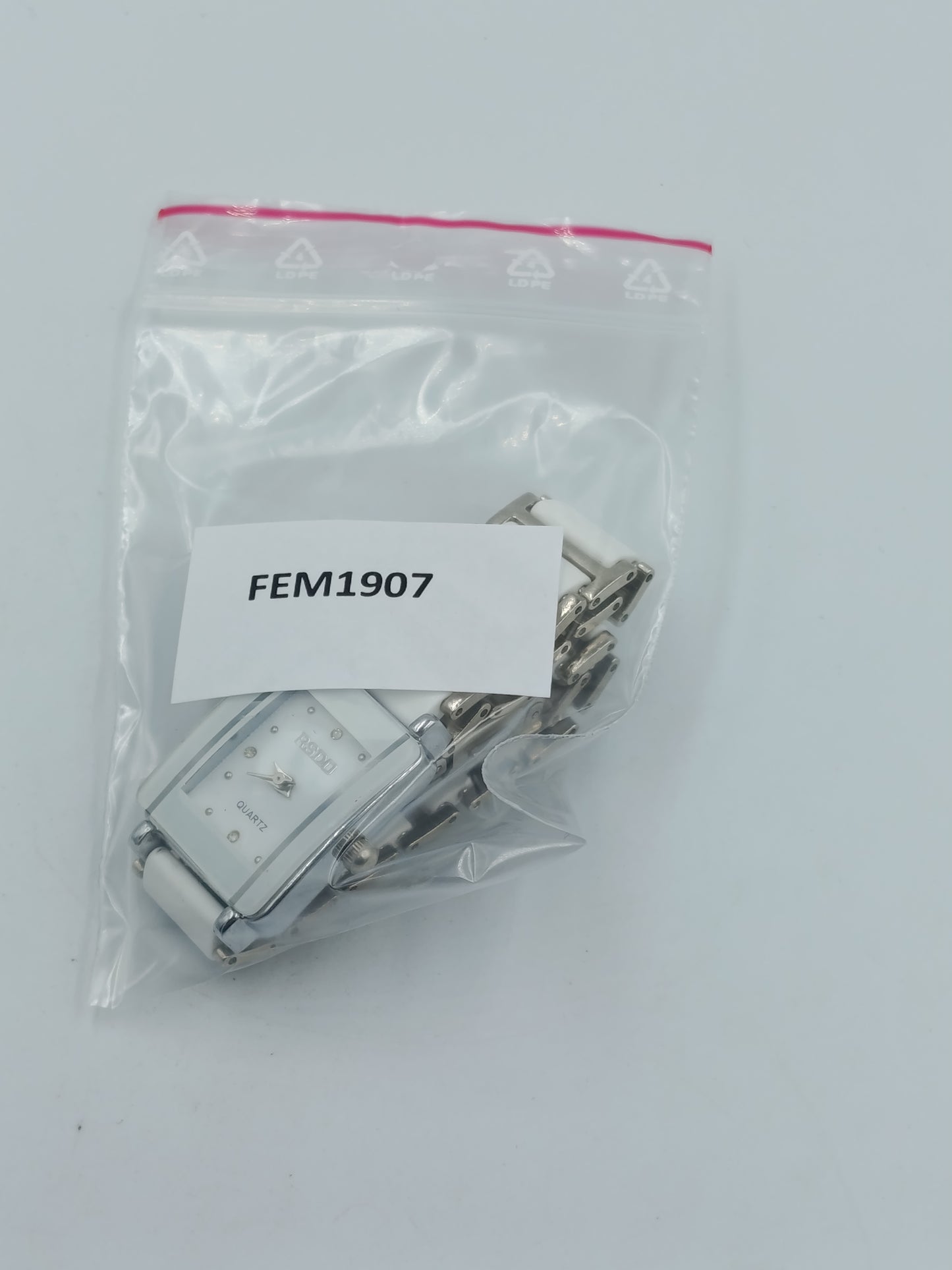RSDO Damen Armbanduhr Weiß Silberfarben Quarz rechteckig