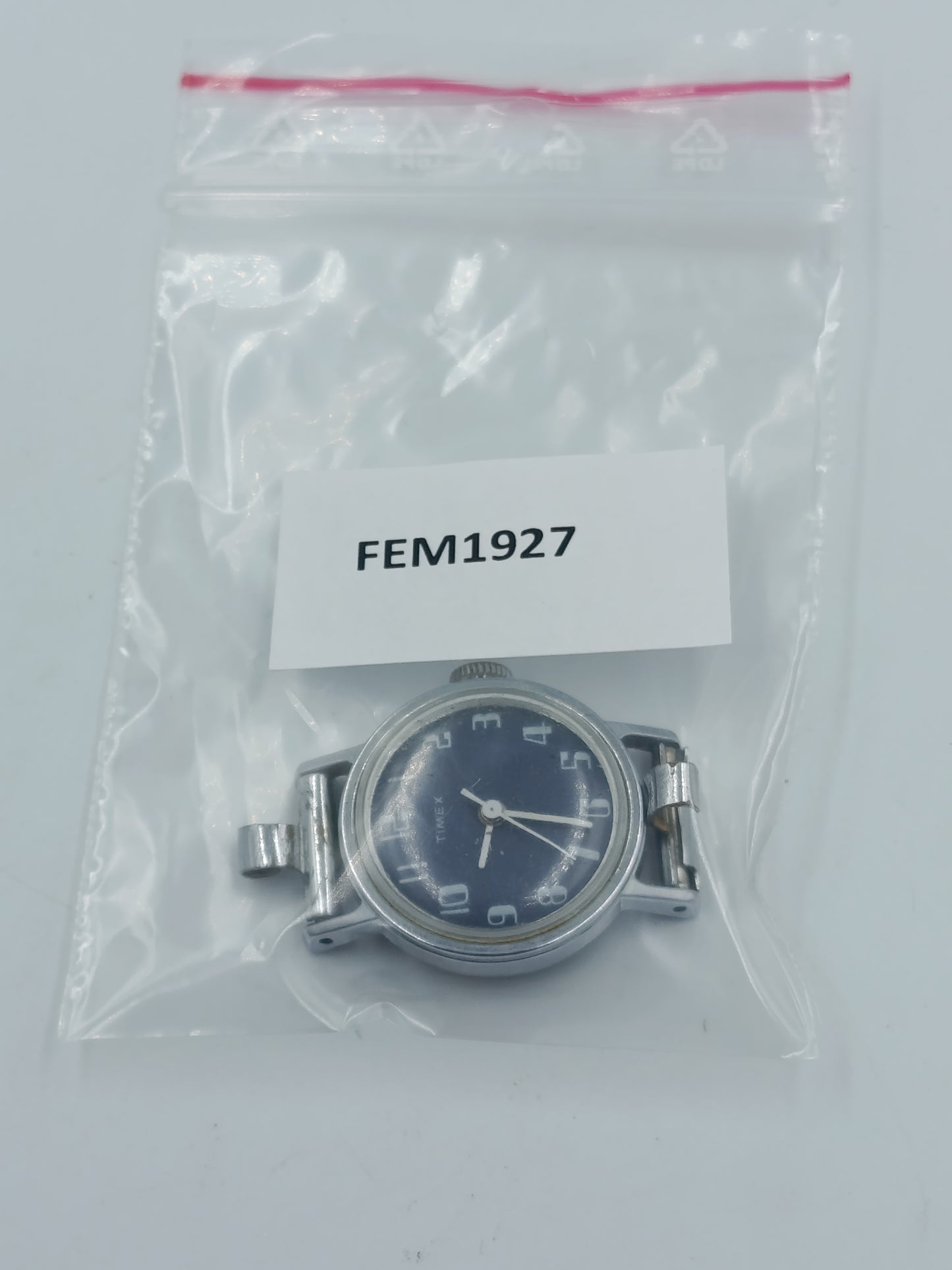 Timex Vintage Damen Armbanduhr Handaufzug blaues Zifferblatt Edelstahlboden
