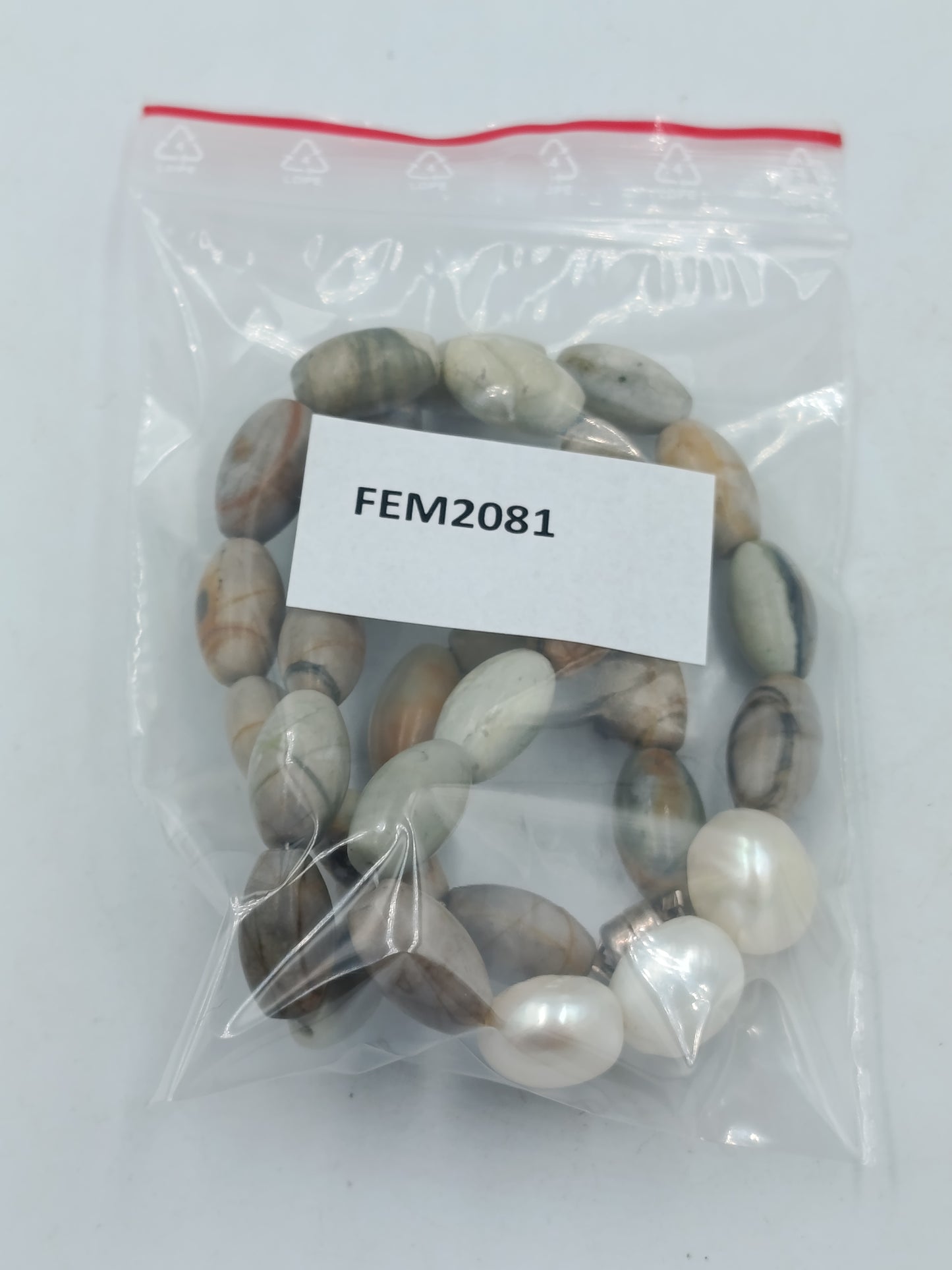 Perlenkette mit Naturstein 45cm Damen Halskette Edelstein Schmuck