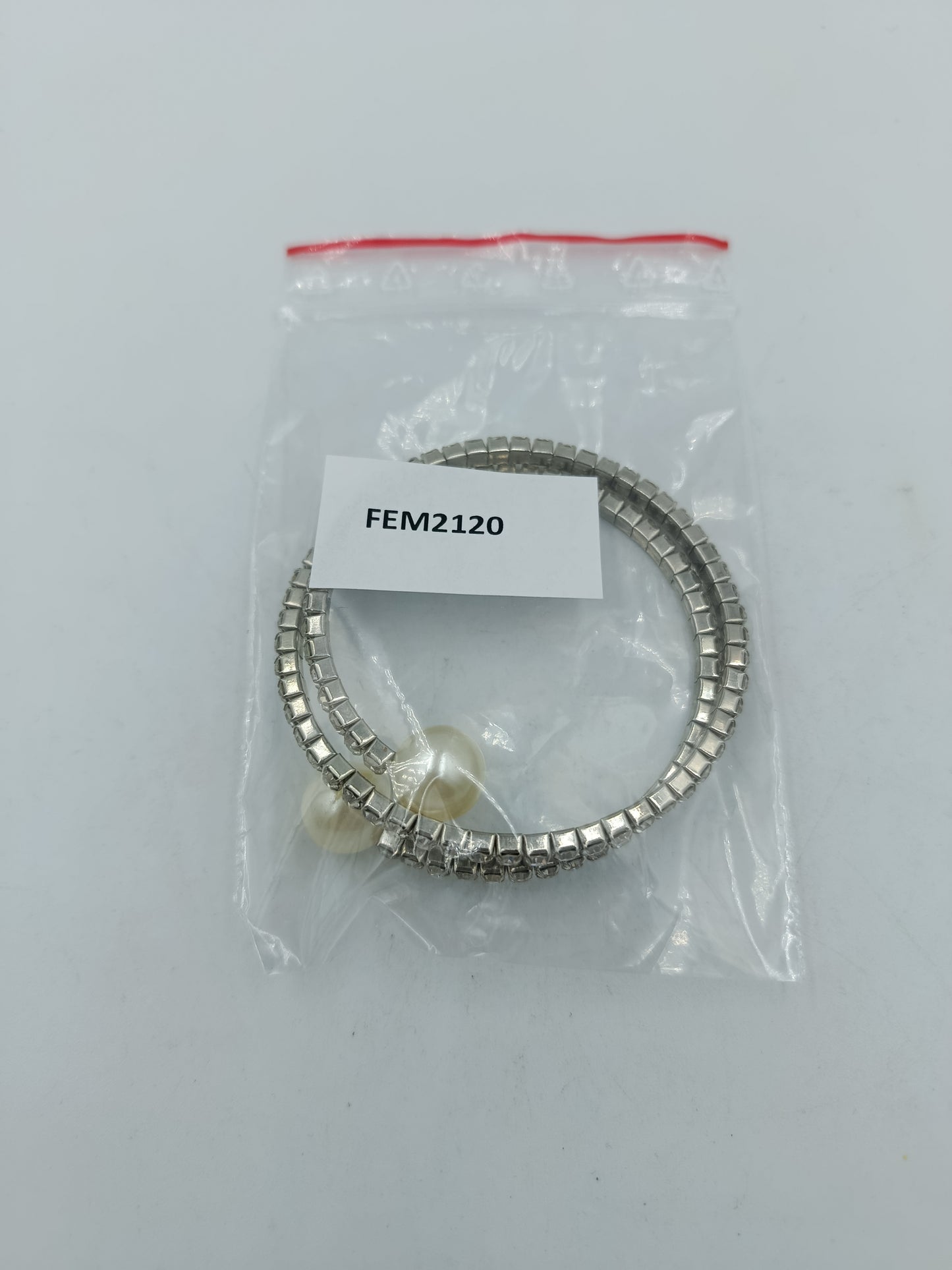 Strass Armreif mit Perlen elastisch verstellbar elegantes Armband