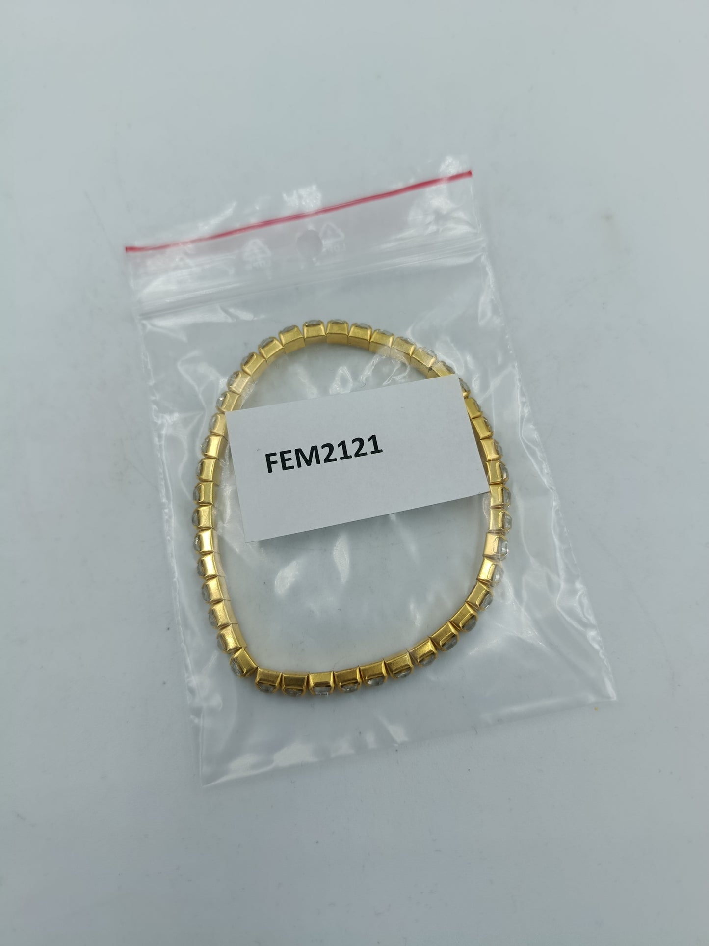 Goldfarbener Strass Armreif elastisch elegant Damen Armband