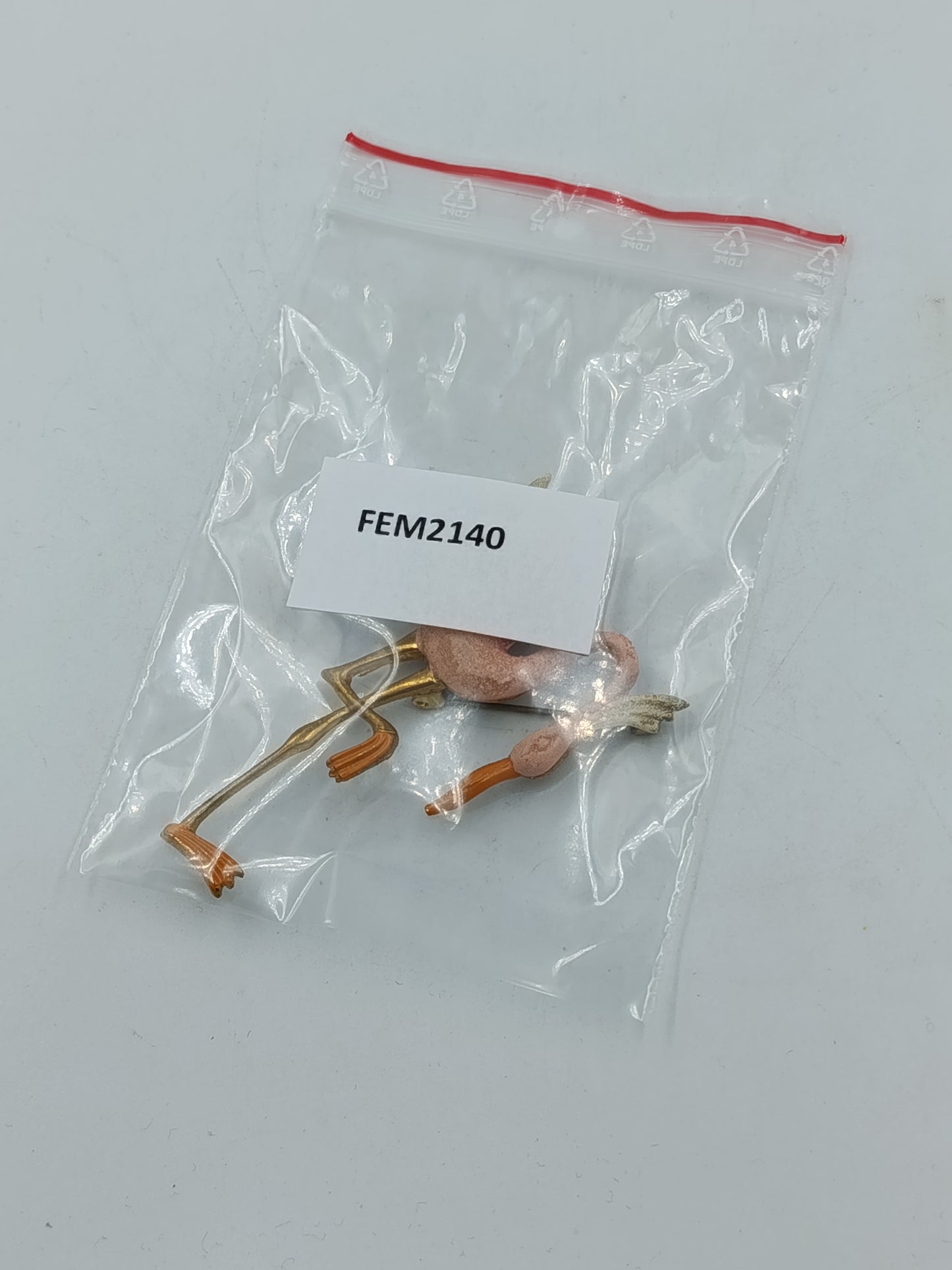 Vintage Flamingo Brosche Rosa Goldfarben Emaille Vogel