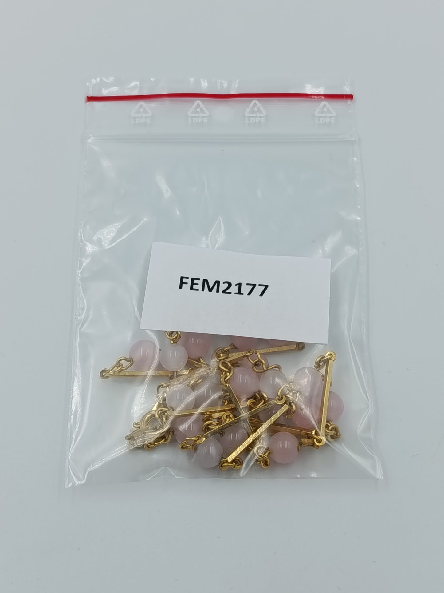 Elegante Zarte Halskette goldfarben mit zarten rosafarbenen Perlen filigran