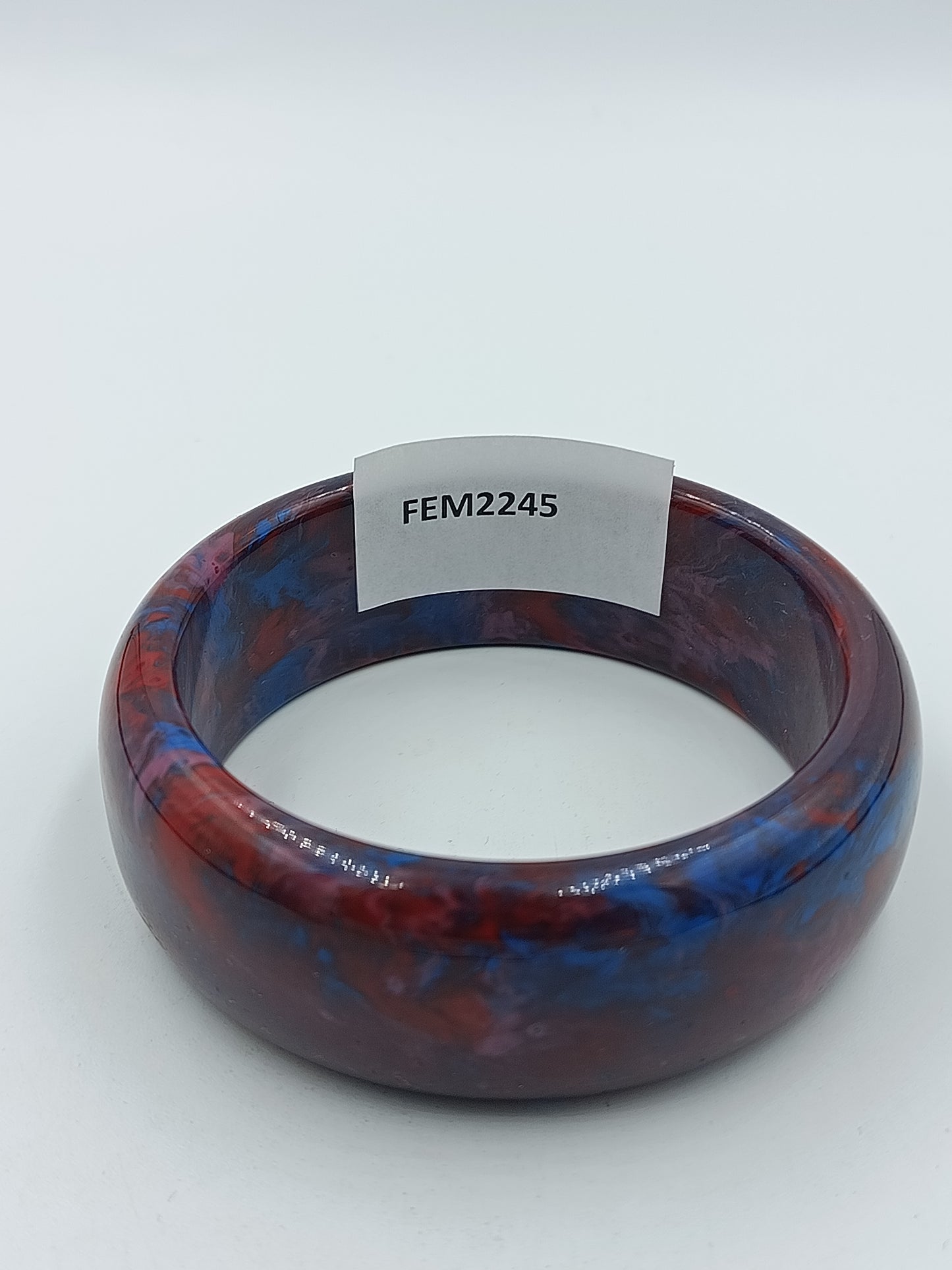 Vintage Armreif Marmoriert Rot Blau Statement Bangle