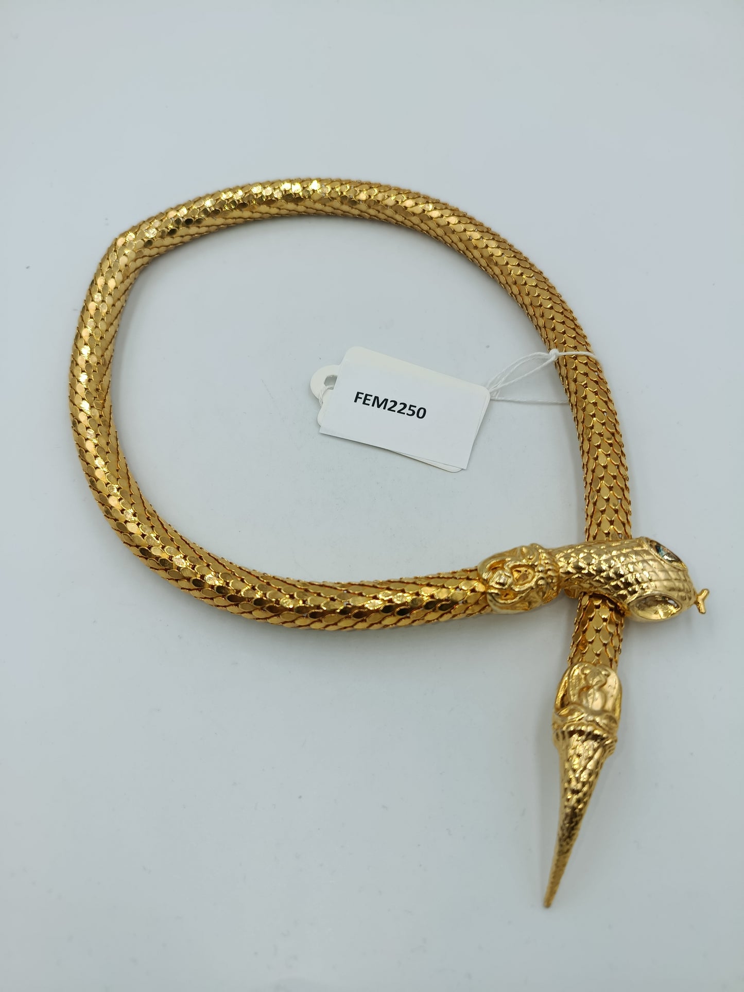 Vintage Statement Kette Gold Schlangen Design Skulptural