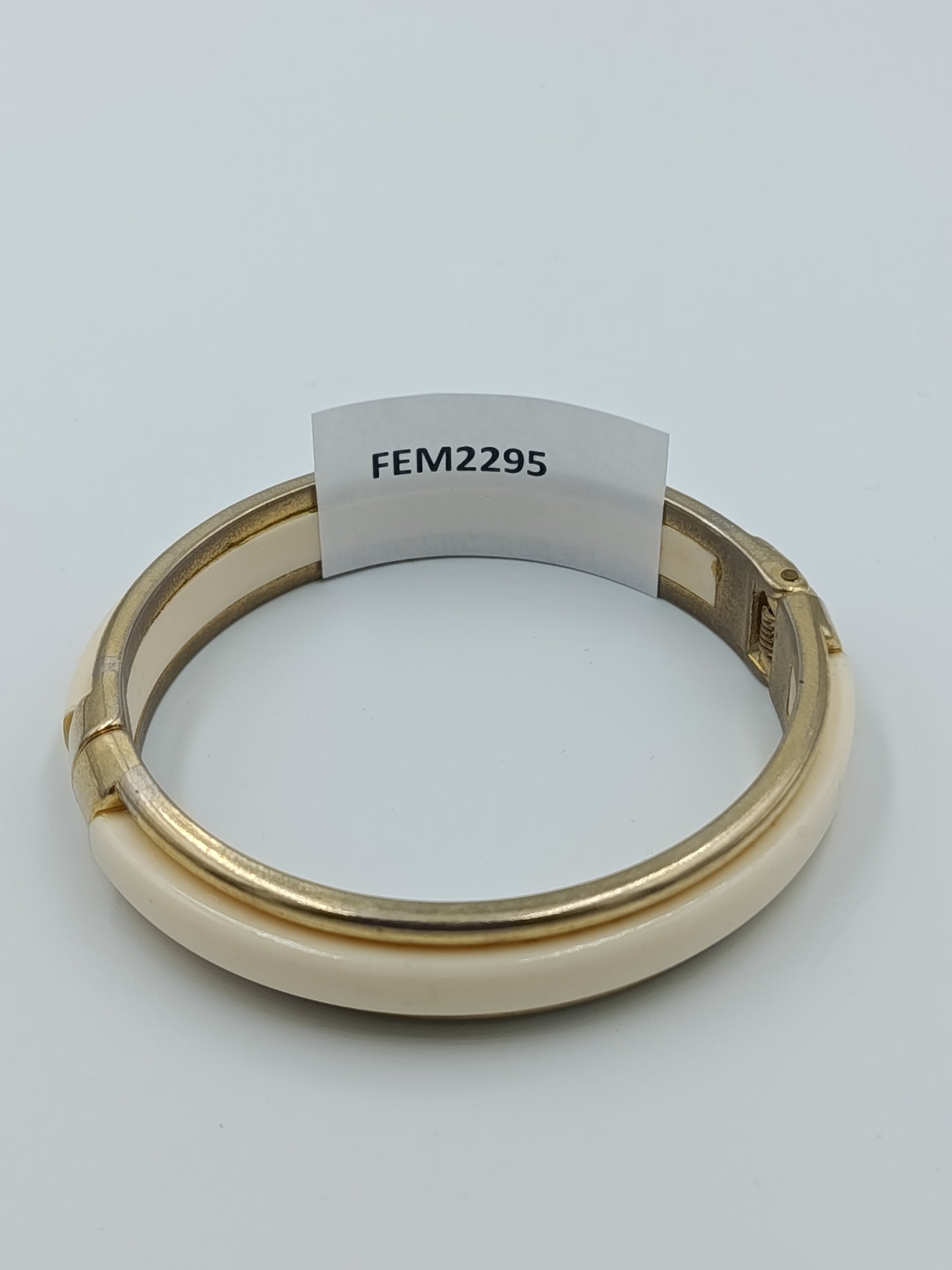 Eleganter Vintage Armreif klappbar creme Gold