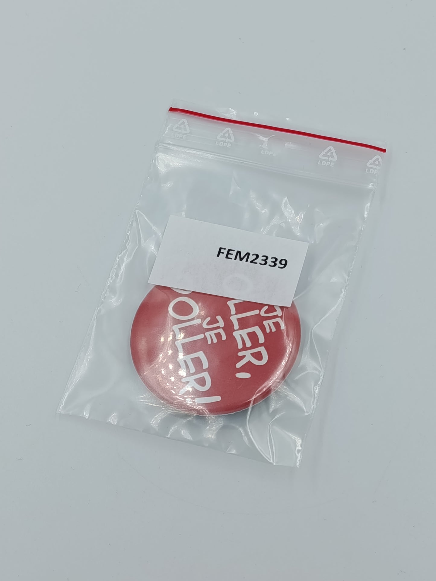 Vintage Button Je oller je doller Rot Pin Anstecker