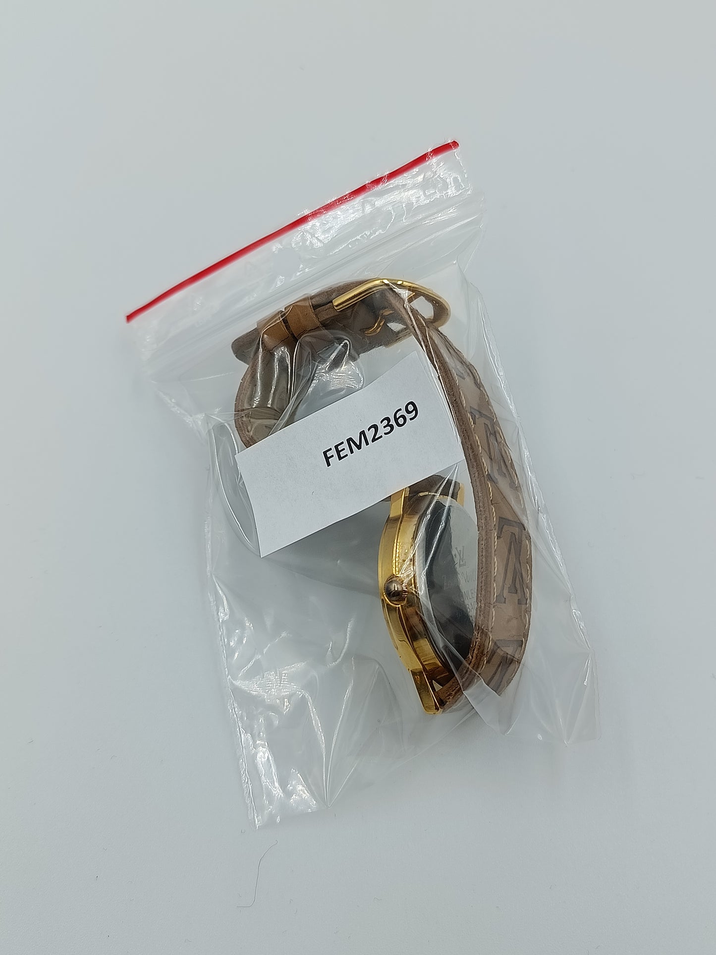 Damen Uhr Goldfarben mit Lederarmband 24 cm