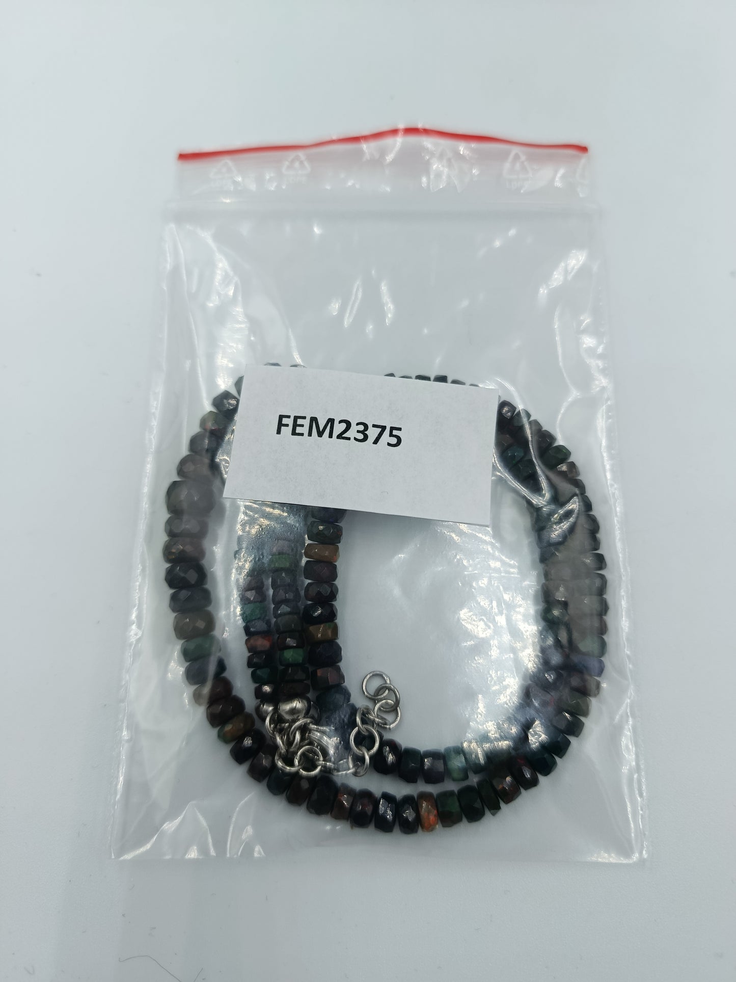 Edelstein Kette facettiert bunt 925 Silber Verschluss