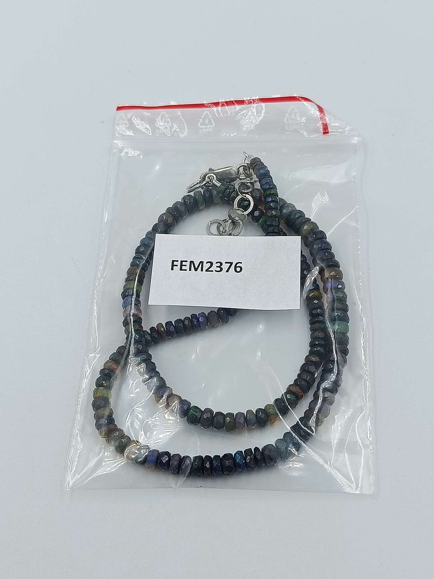 Edelstein Kette facettiert multicolor 925 Silber Verschluss 50 cm