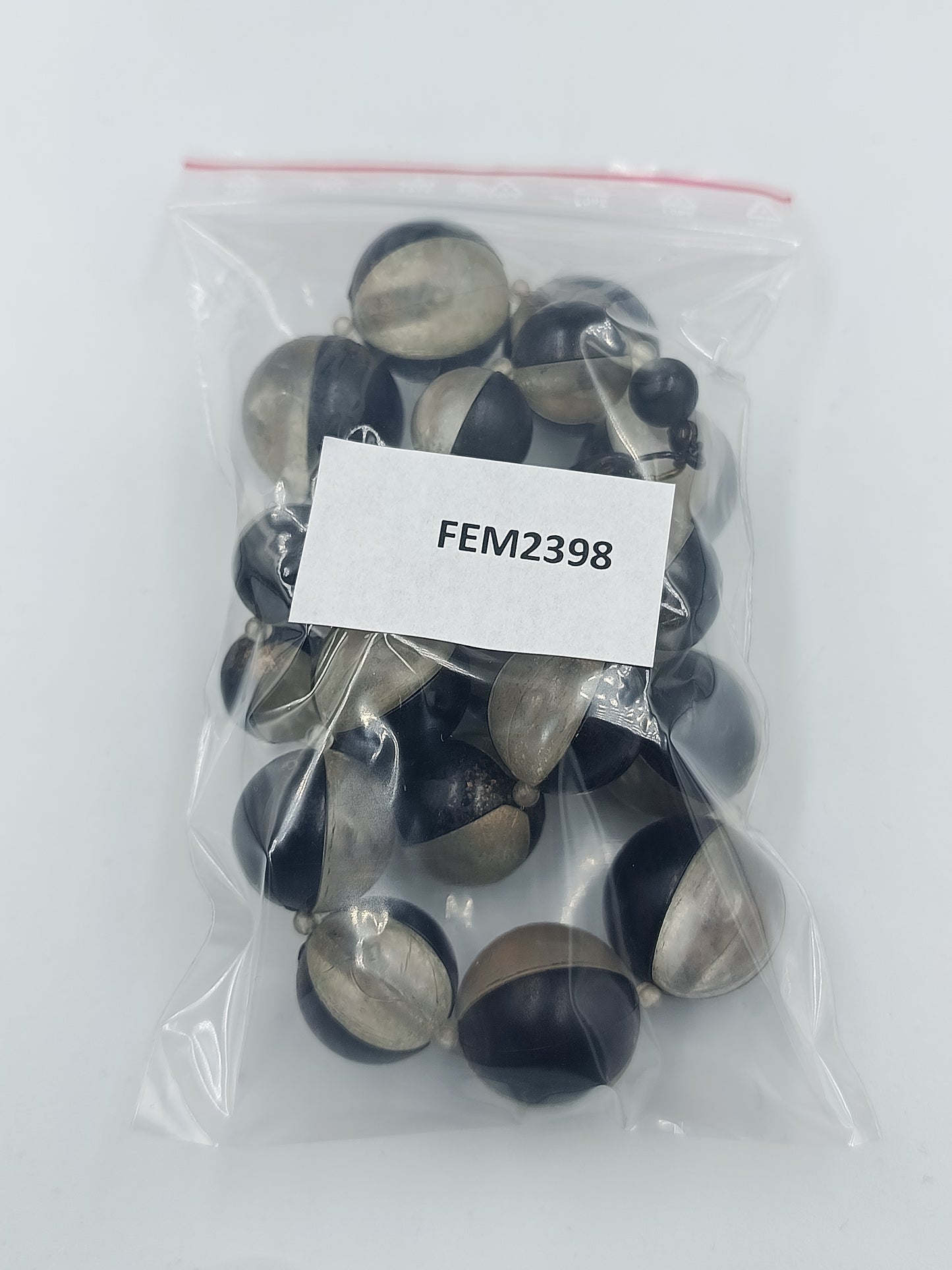Vintage Kette schwarz grau große Perlen Statement Halskette Retro