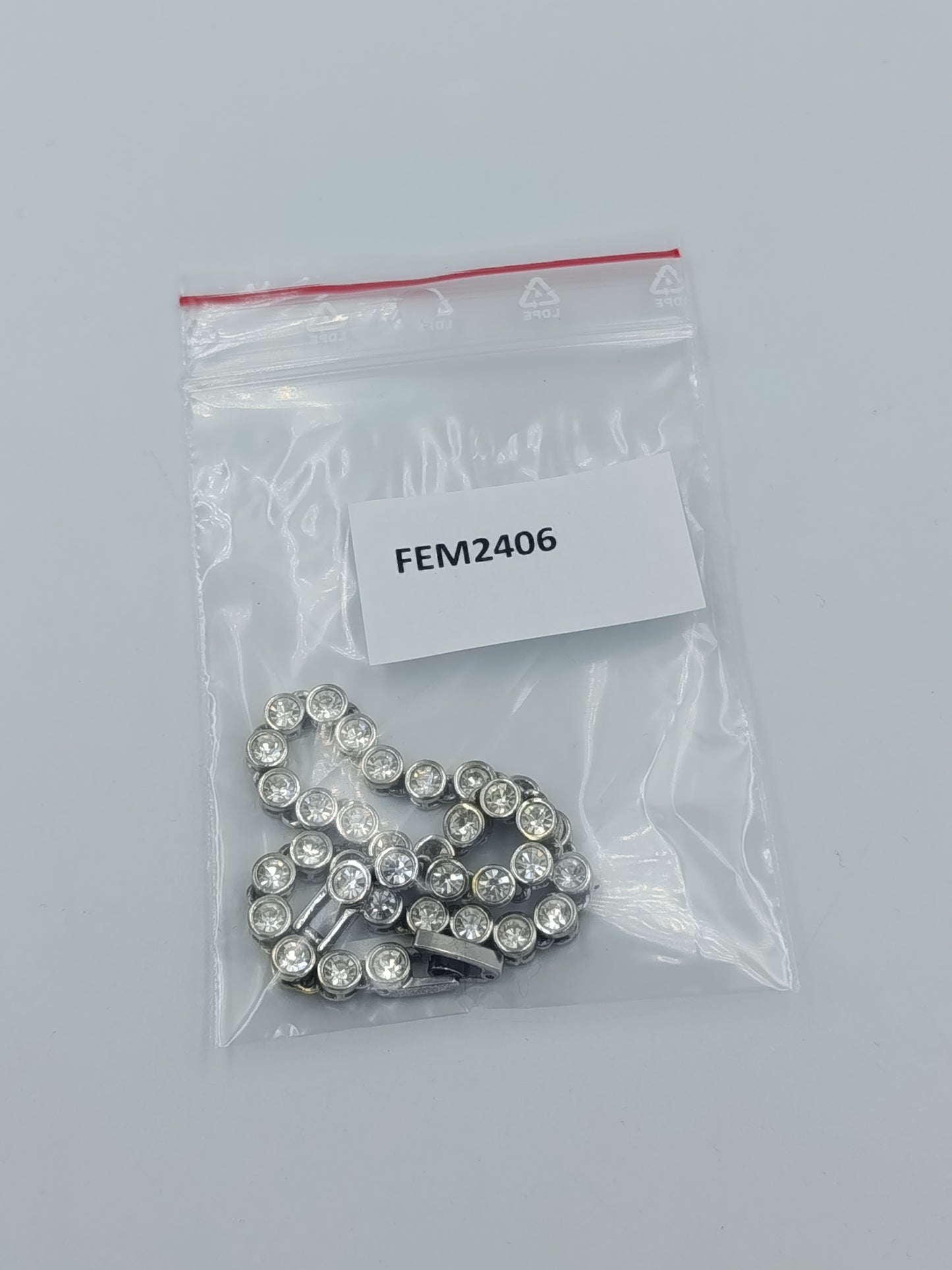 Strass Tennisarmband silberfarben 21,5 cm elegant funkelnd