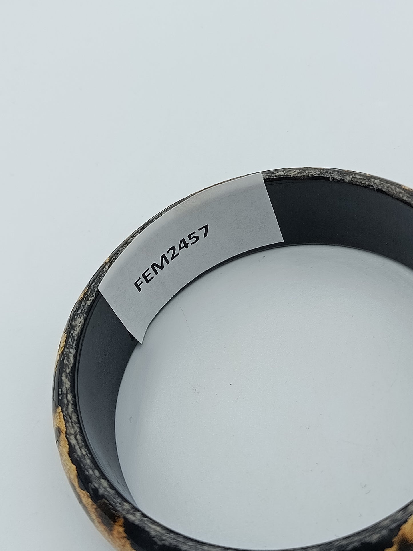 Vintage Armreif in Schwarz Gold breites Statement-Armband