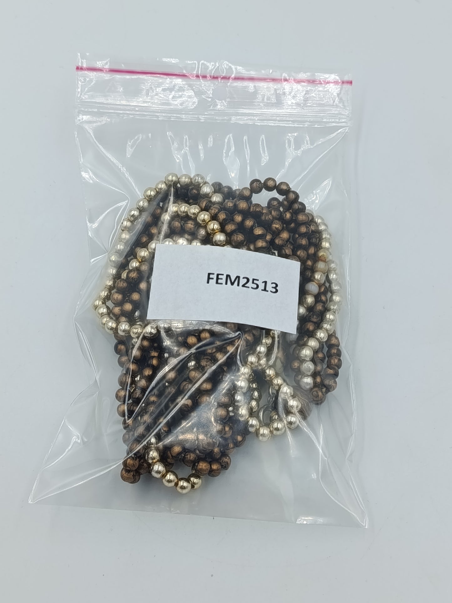 Mehrreihige Perlenkette braun gold – gedreht, Statement Kette, 48 cm