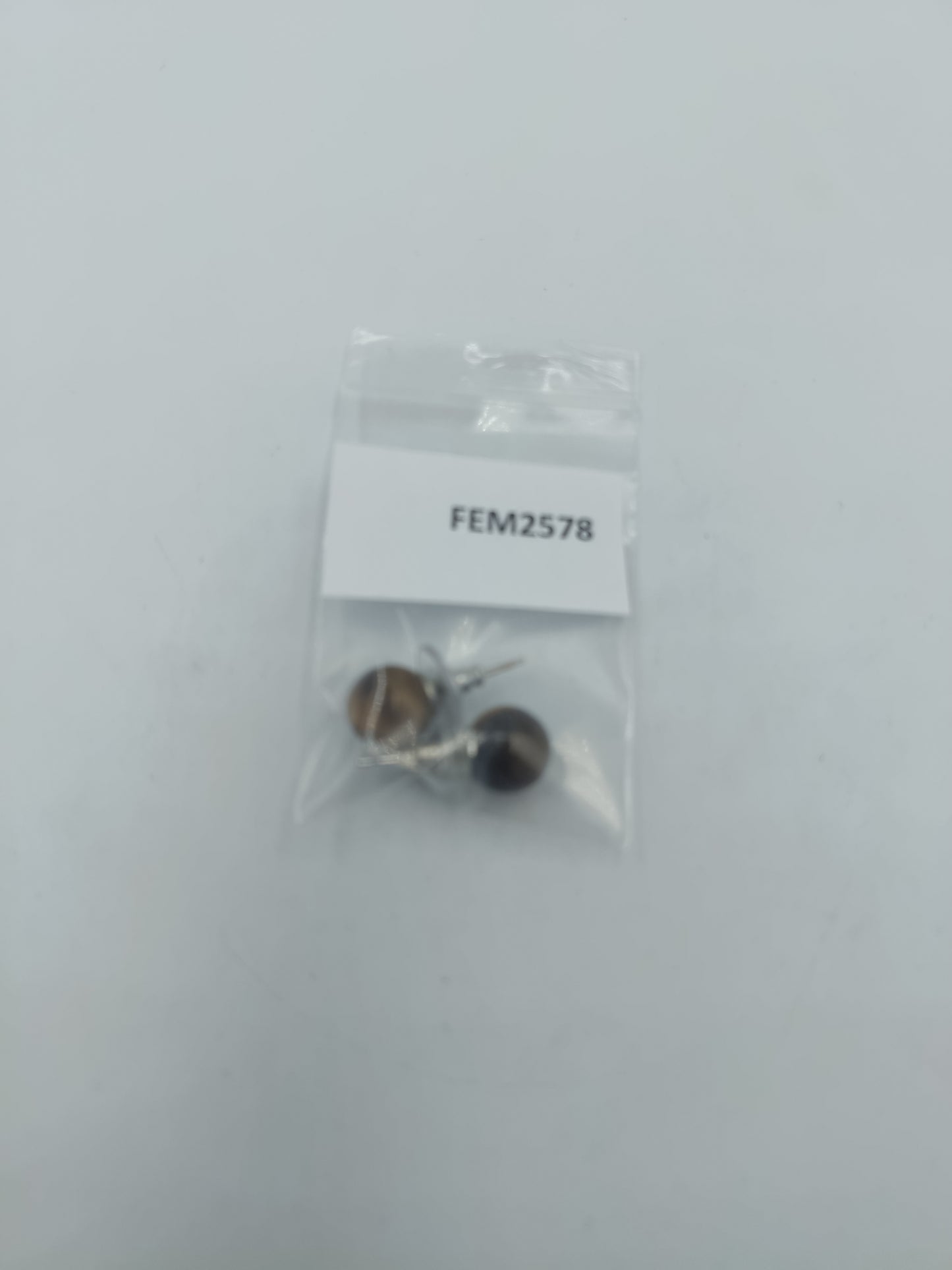 Ohrstecker Tigerauge Kugel – Klassische Edelstein Ohrringe – Braun