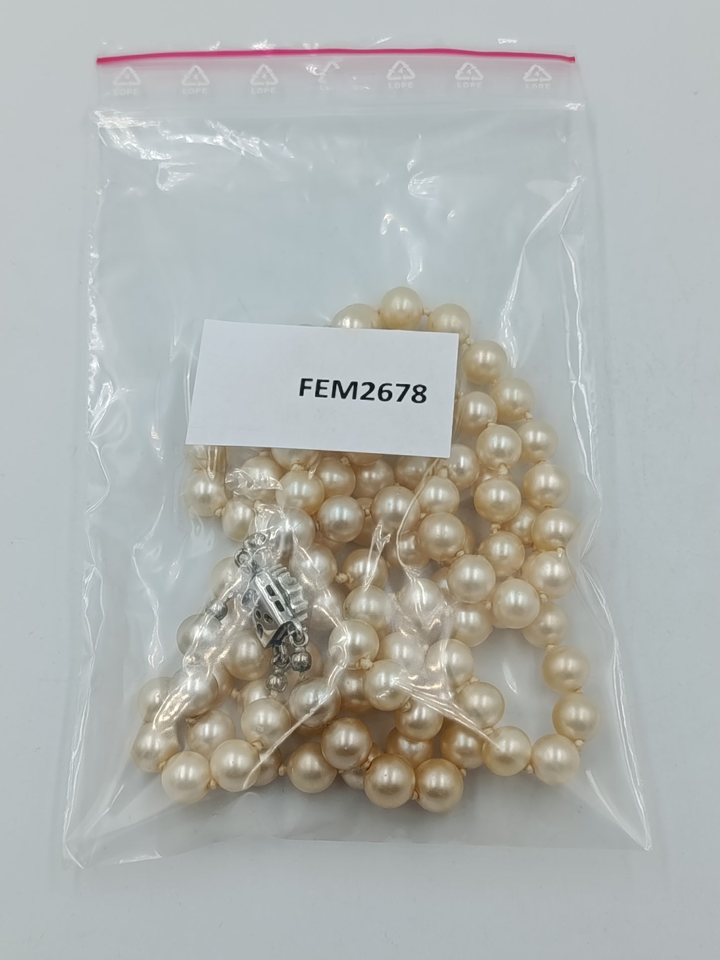 Vintage Doppelreihige Perlenkette Elegant Creme