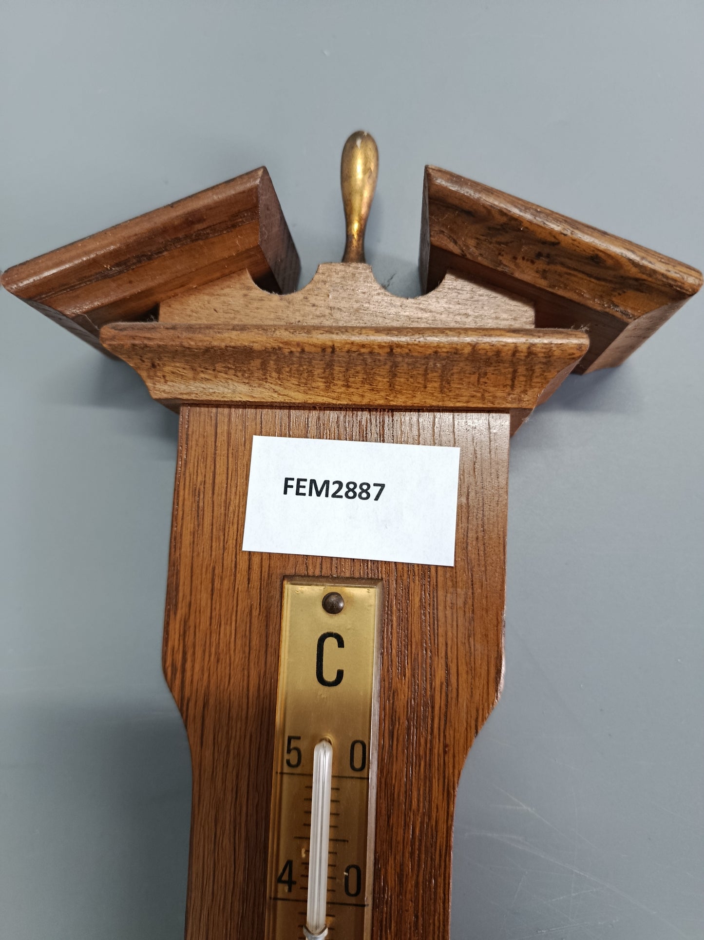 Rustikale Wand Uhr aus Holz – Vintage Barometer