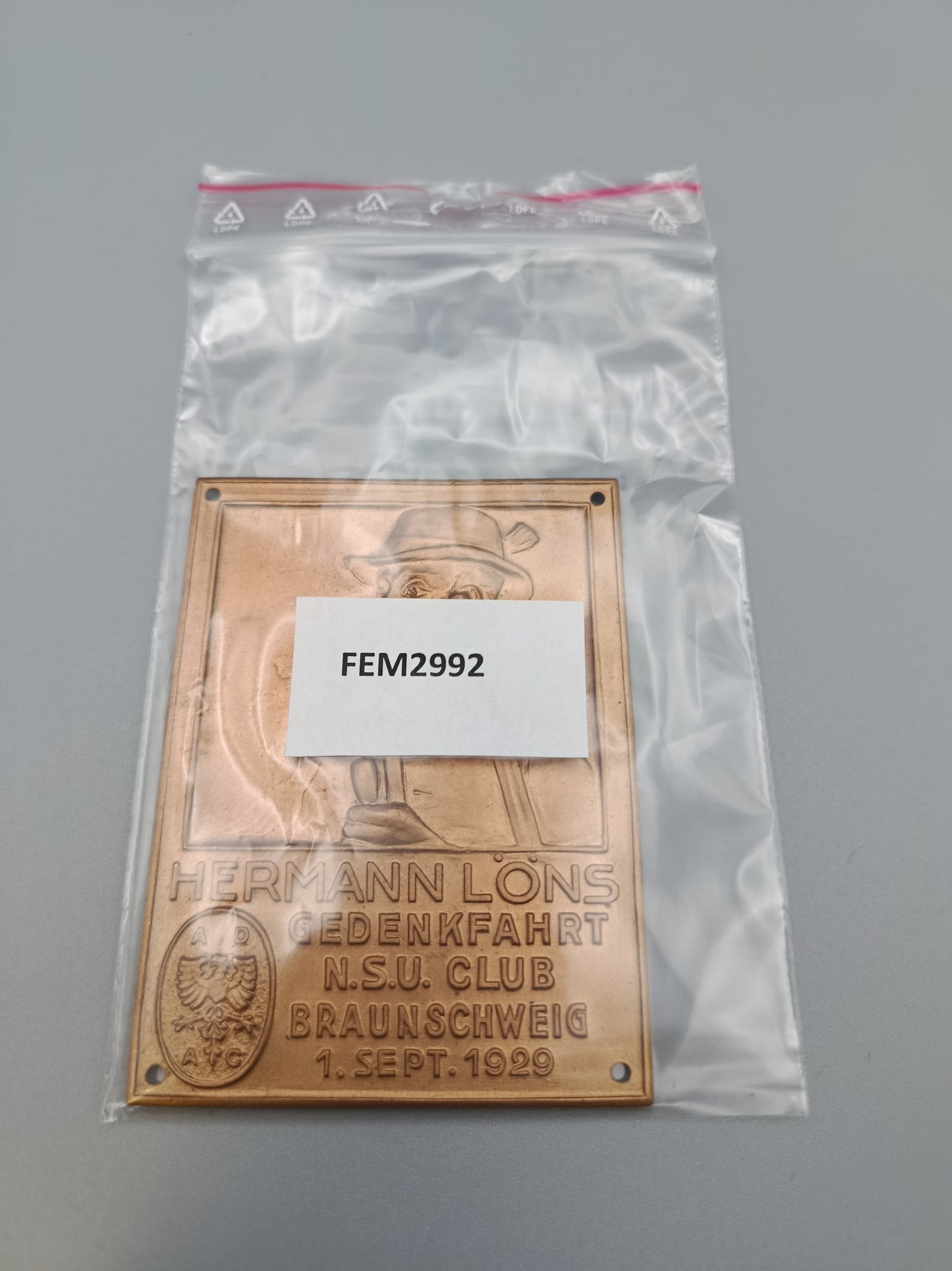 Hermann Löns Plakette 1929 Antike NSU Club