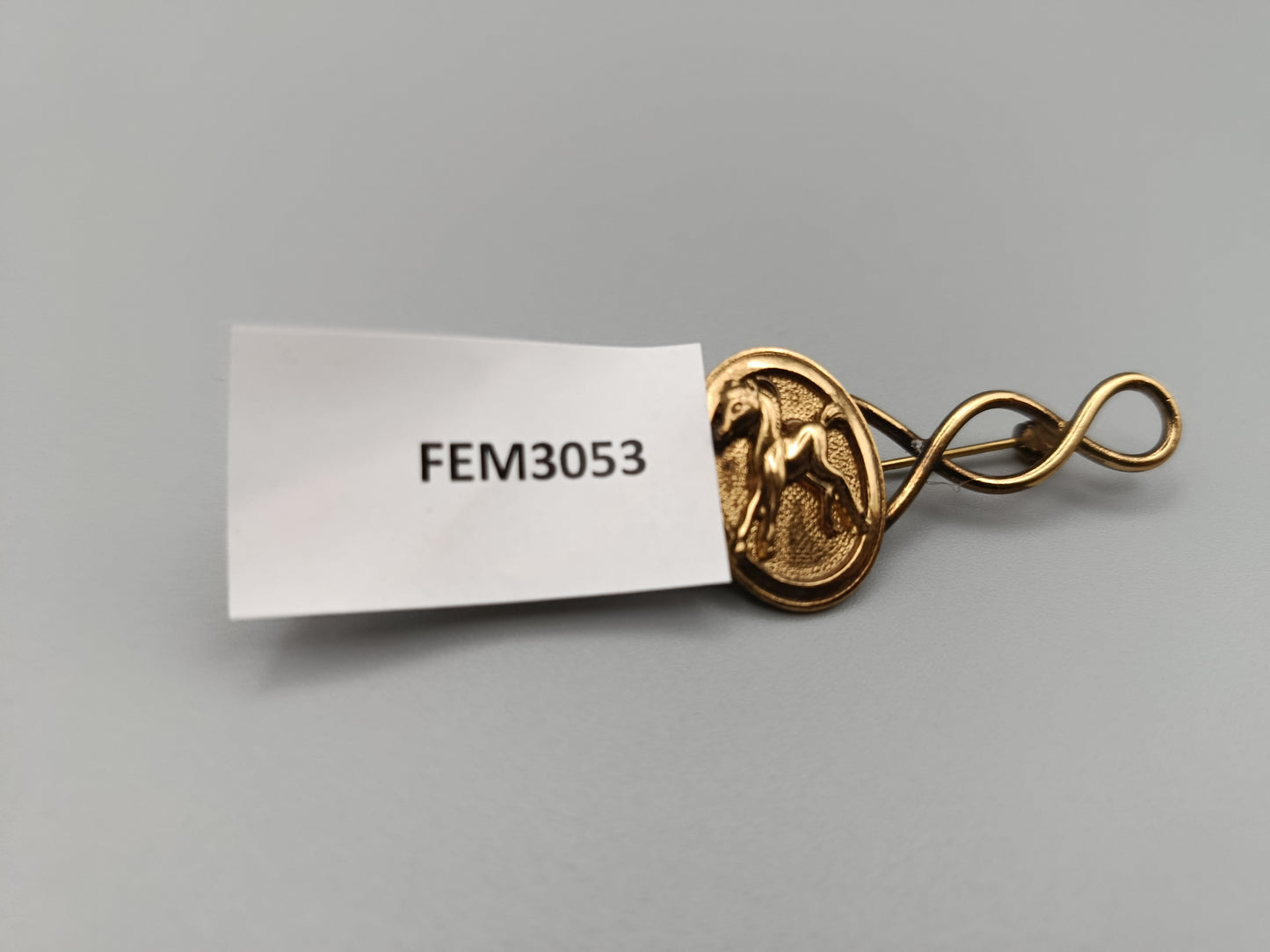 Vergoldete Vintage Brosche mit Fohlen-Motiv