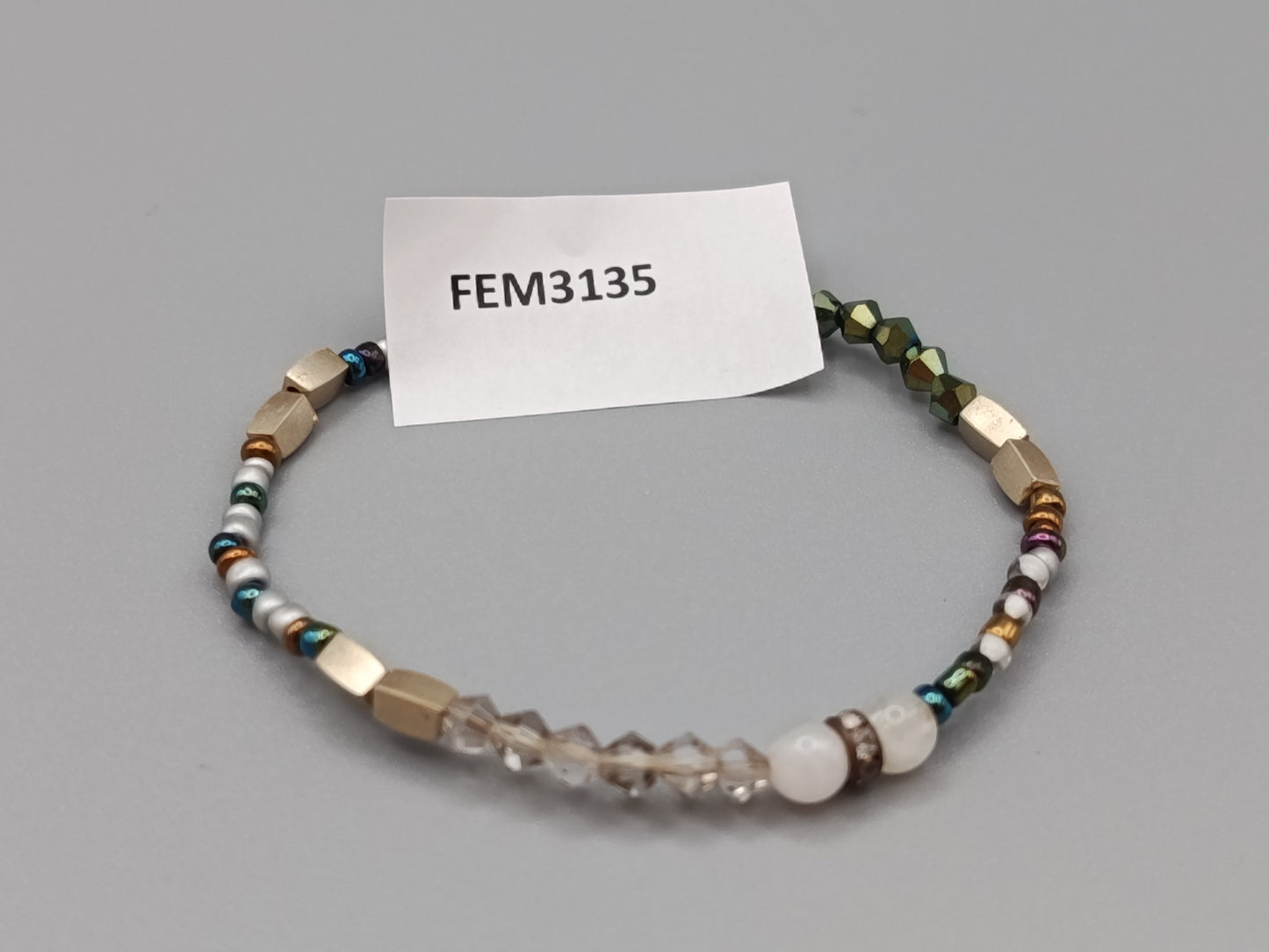 Buntes Damen Armband mit Stein- und Glasperlen