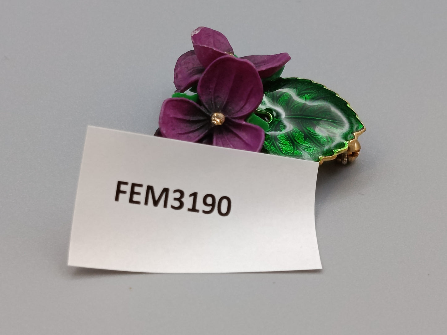 Veilchen Brosche Florales Vintage Design mit Emaille
