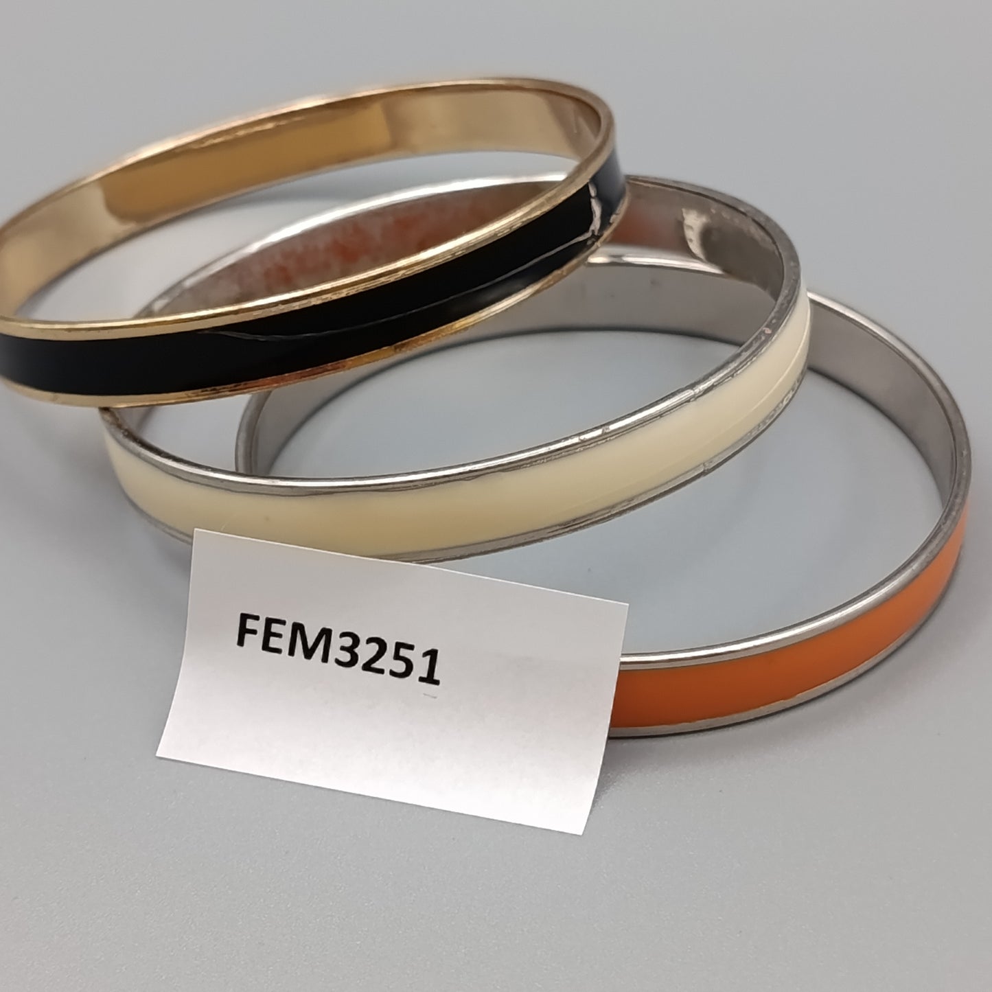 Modernes Armreif Set für Damen 3-teilig mit Emaille