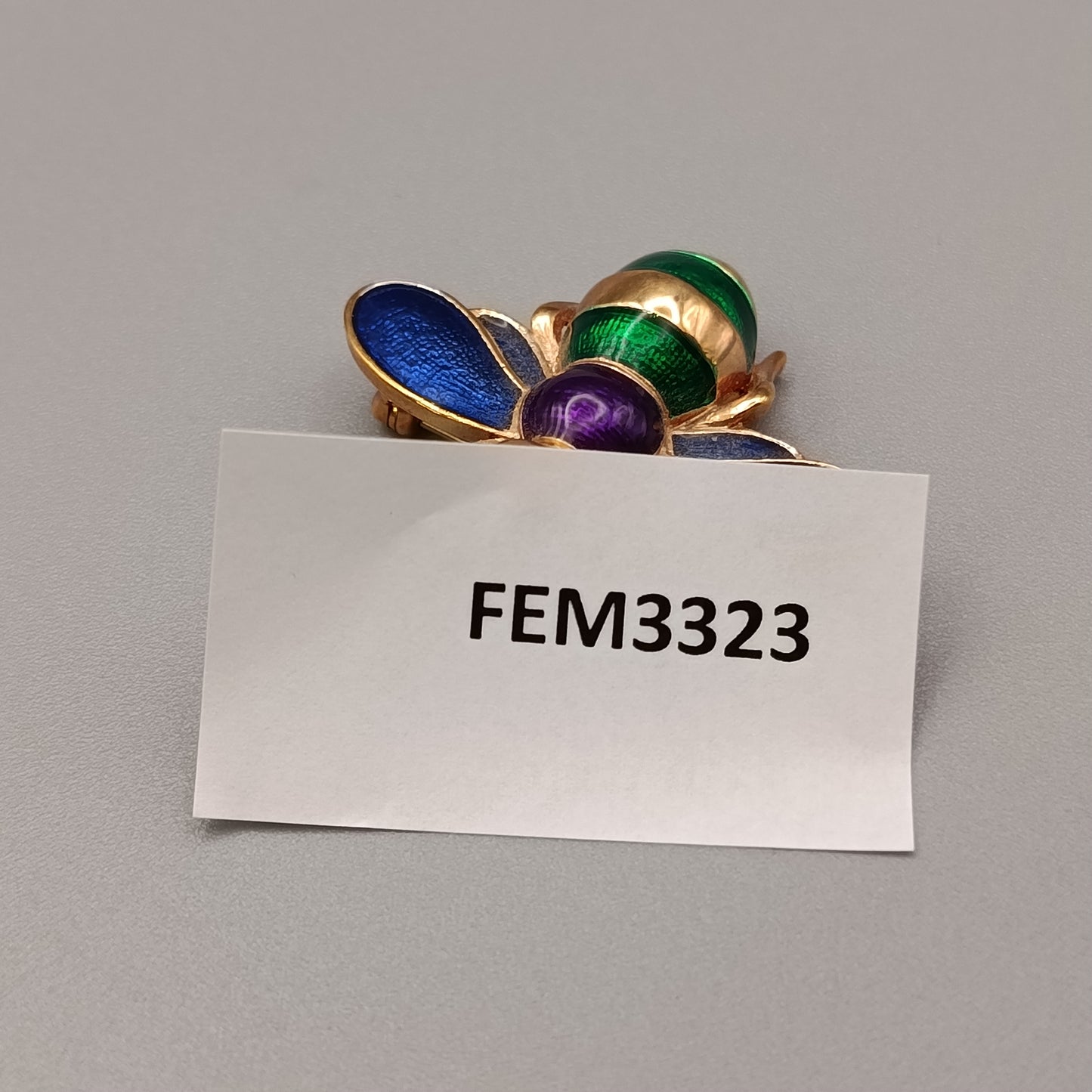 Farbenfrohe Biene Brosche mit Emaille Goldfarbene Vintage