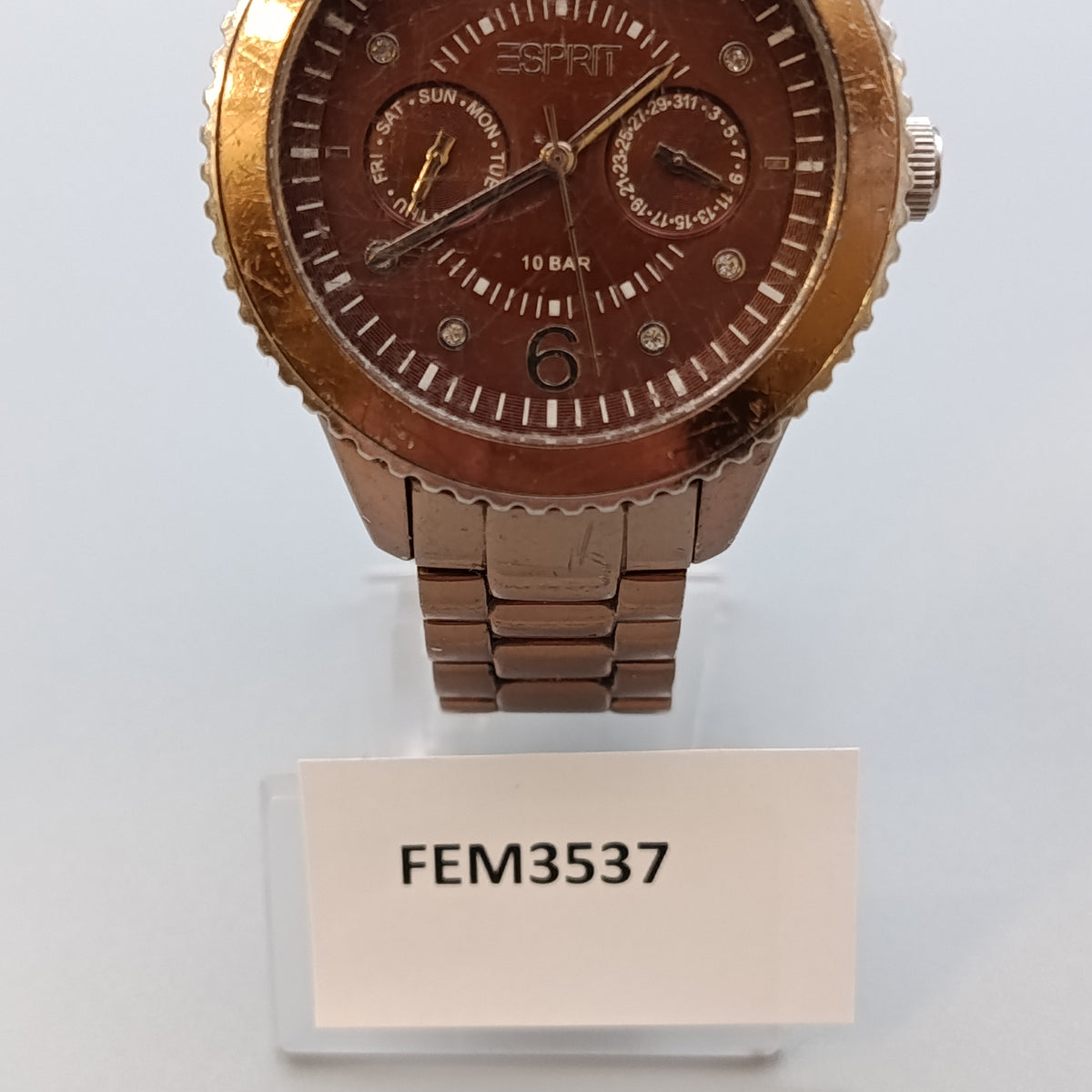 Moderne Esprit Damen Uhr – Bronzefarbenes Design