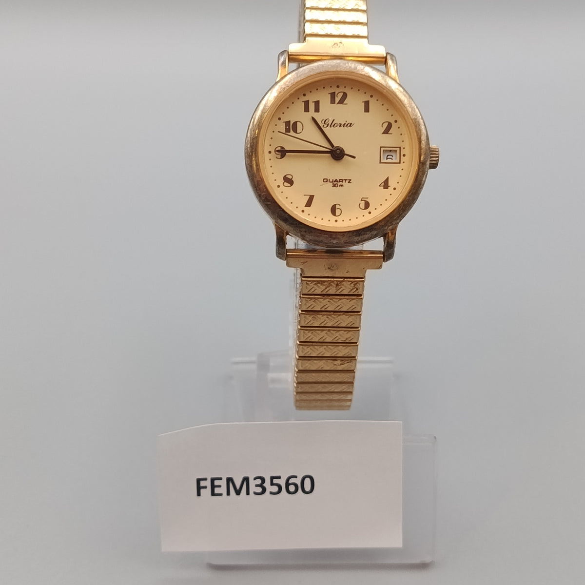 Klassische Gloria Damen Uhr mit Elastischband – Goldfarben