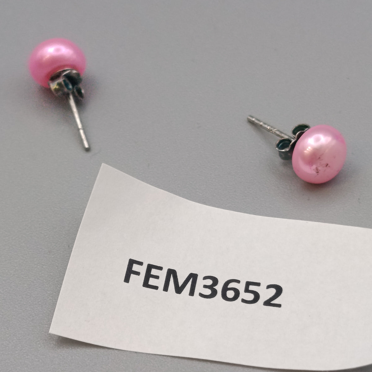 Elegante 925 Silber Perlen-Ohrstecker – Rosa