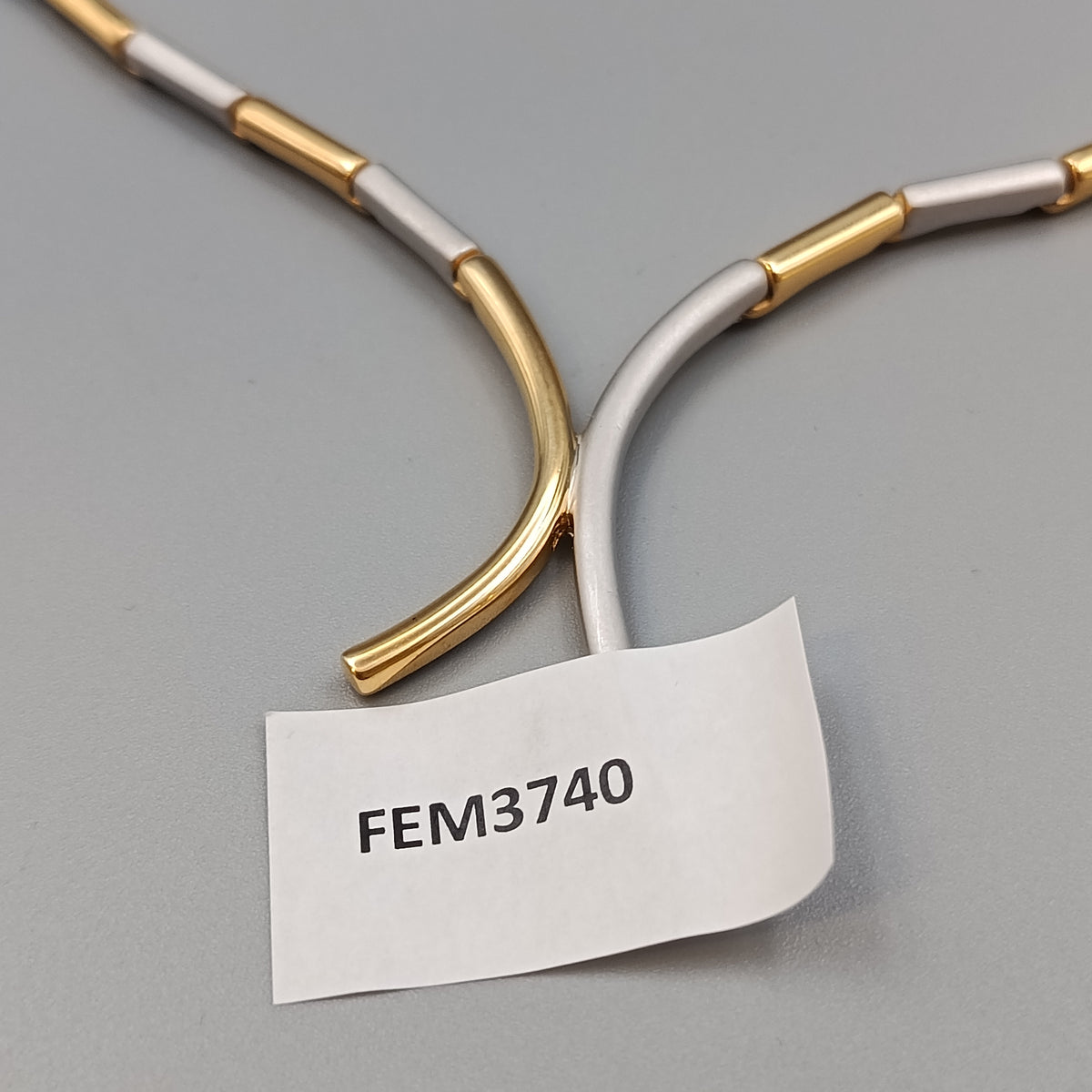 Zweifarbige Design Halskette – Bicolor Look in Gold und Silber