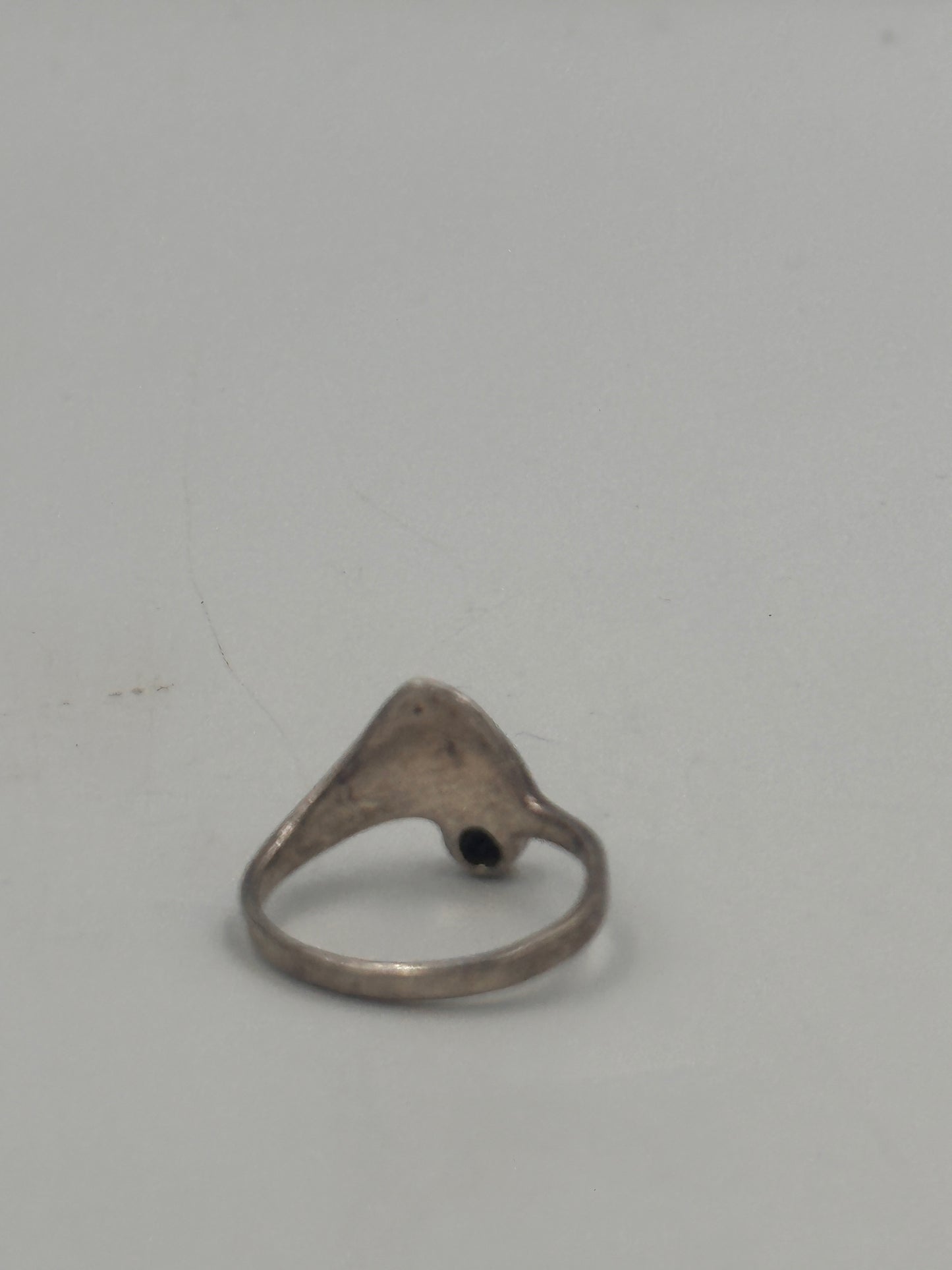 Vintage Art Deco 925 Silberring mit Grünem Edelstein – Größe 48