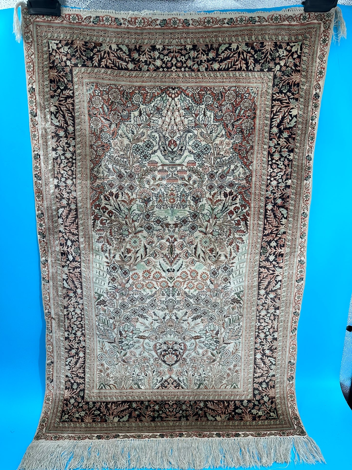Orientteppich handgeknüpft 120x77cm Hereke seide auf Seide